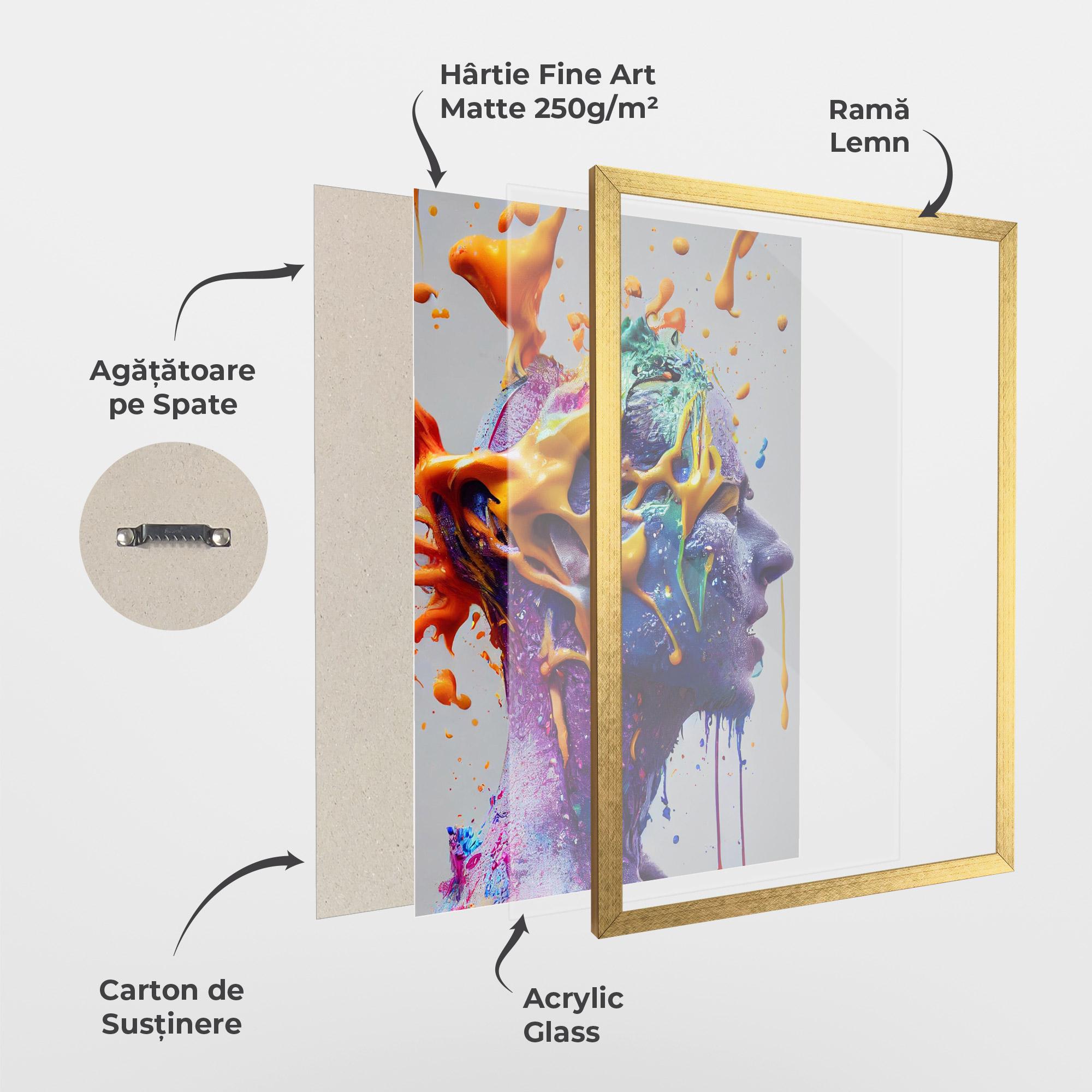 Poster Înrămat Abstract Purple Face mockup 1