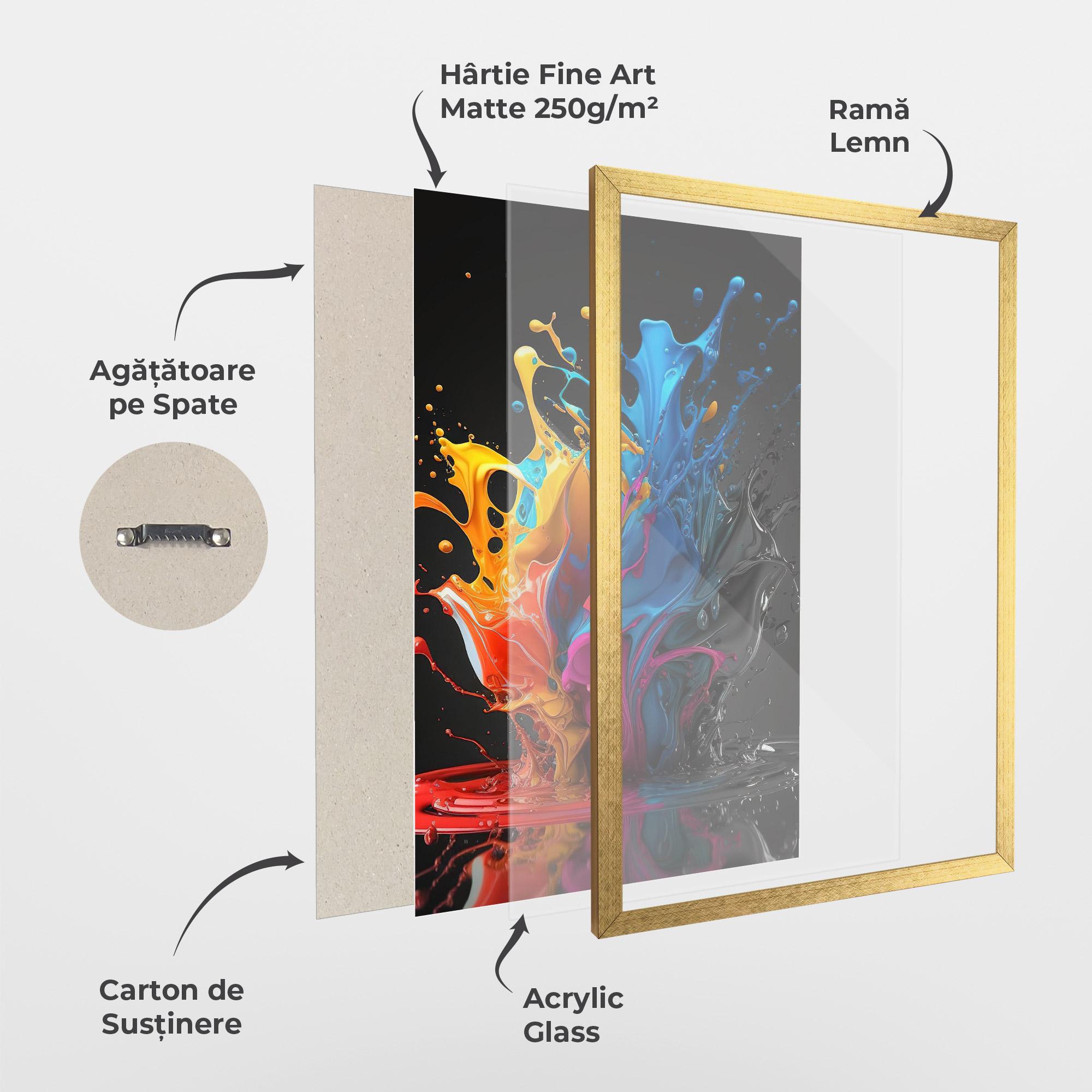 Poster Înrămat Black Blue Splash mockup 1