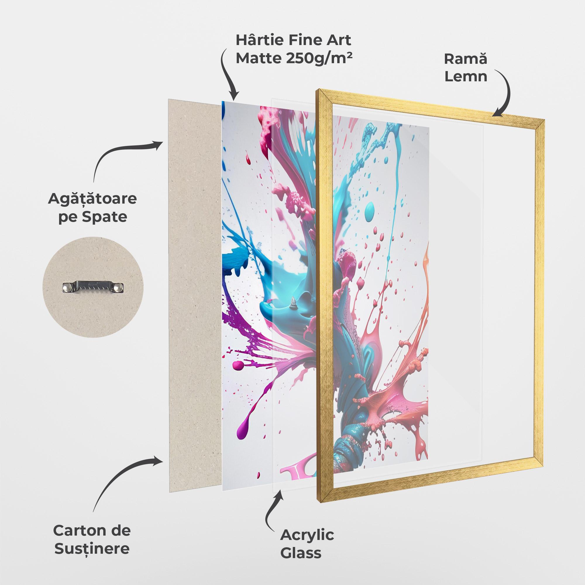 Poster Înrămat Blue Pink Splash mockup 1