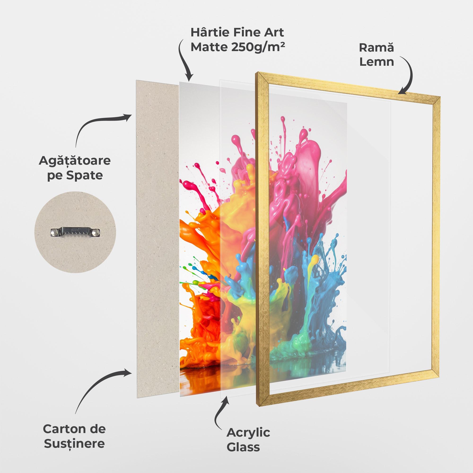 Poster Înrămat Colorful Explosion Paint mockup 1
