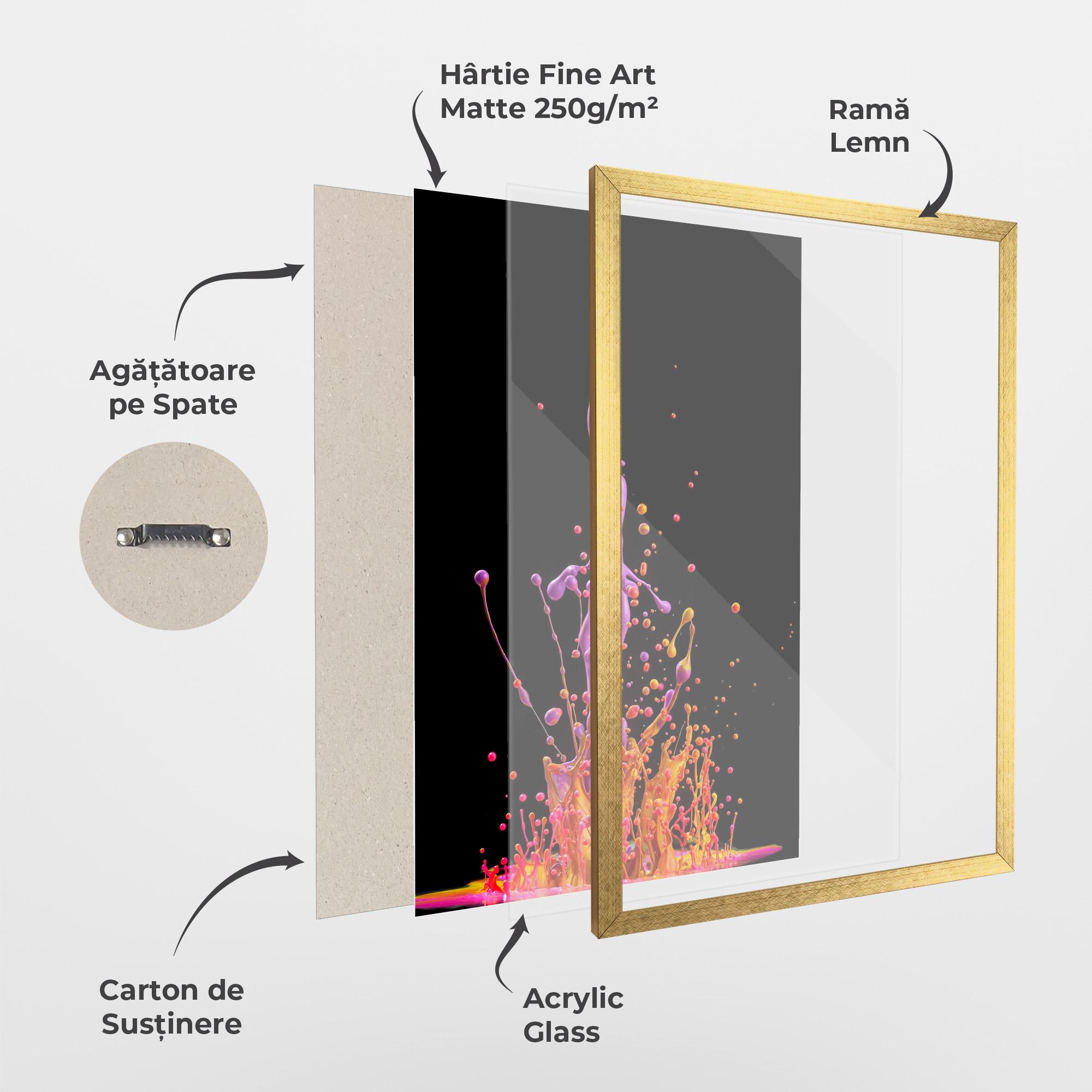 Poster Înrămat Dancing Colored Paint mockup 1