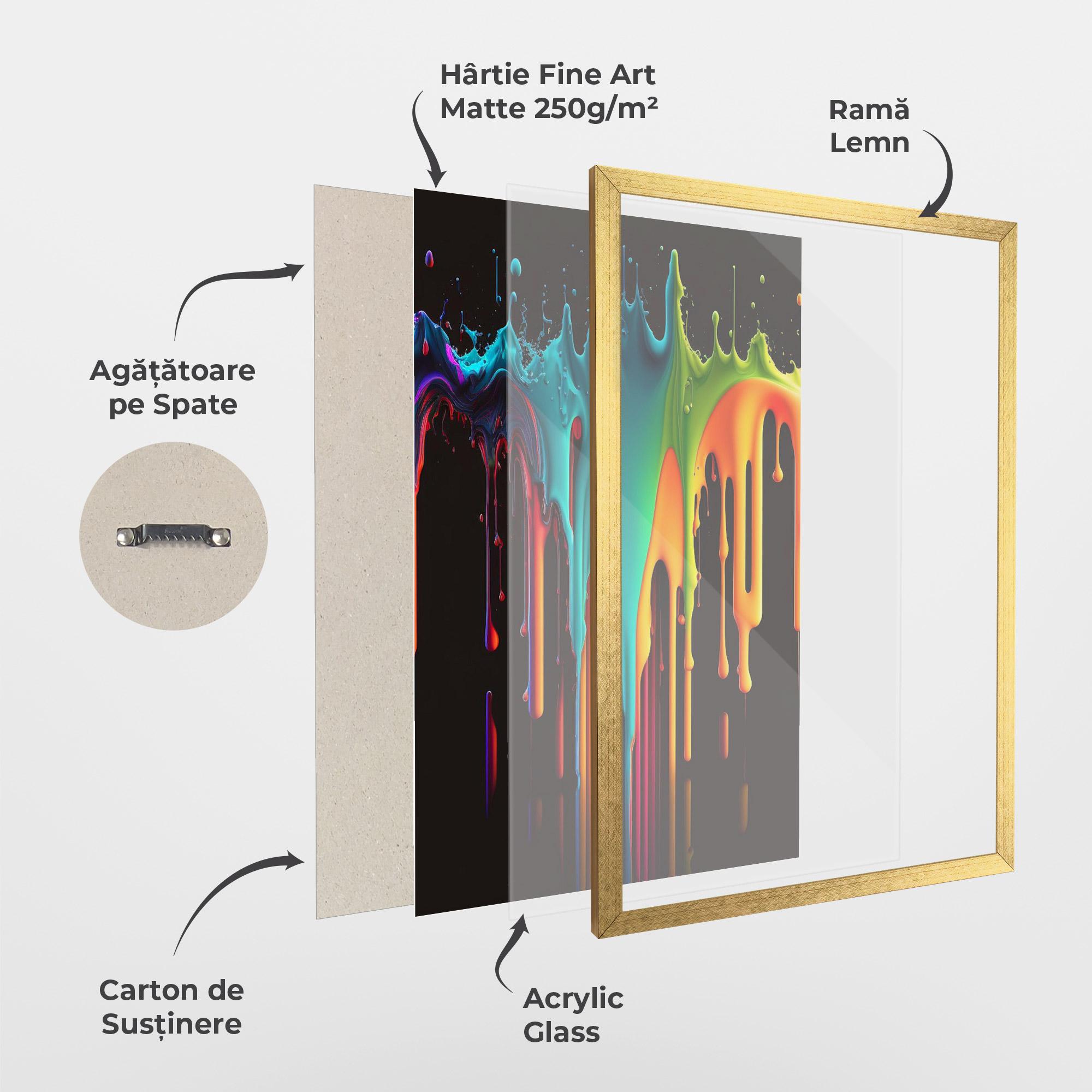 Poster Înrămat Rainbow Floating Colors mockup 1