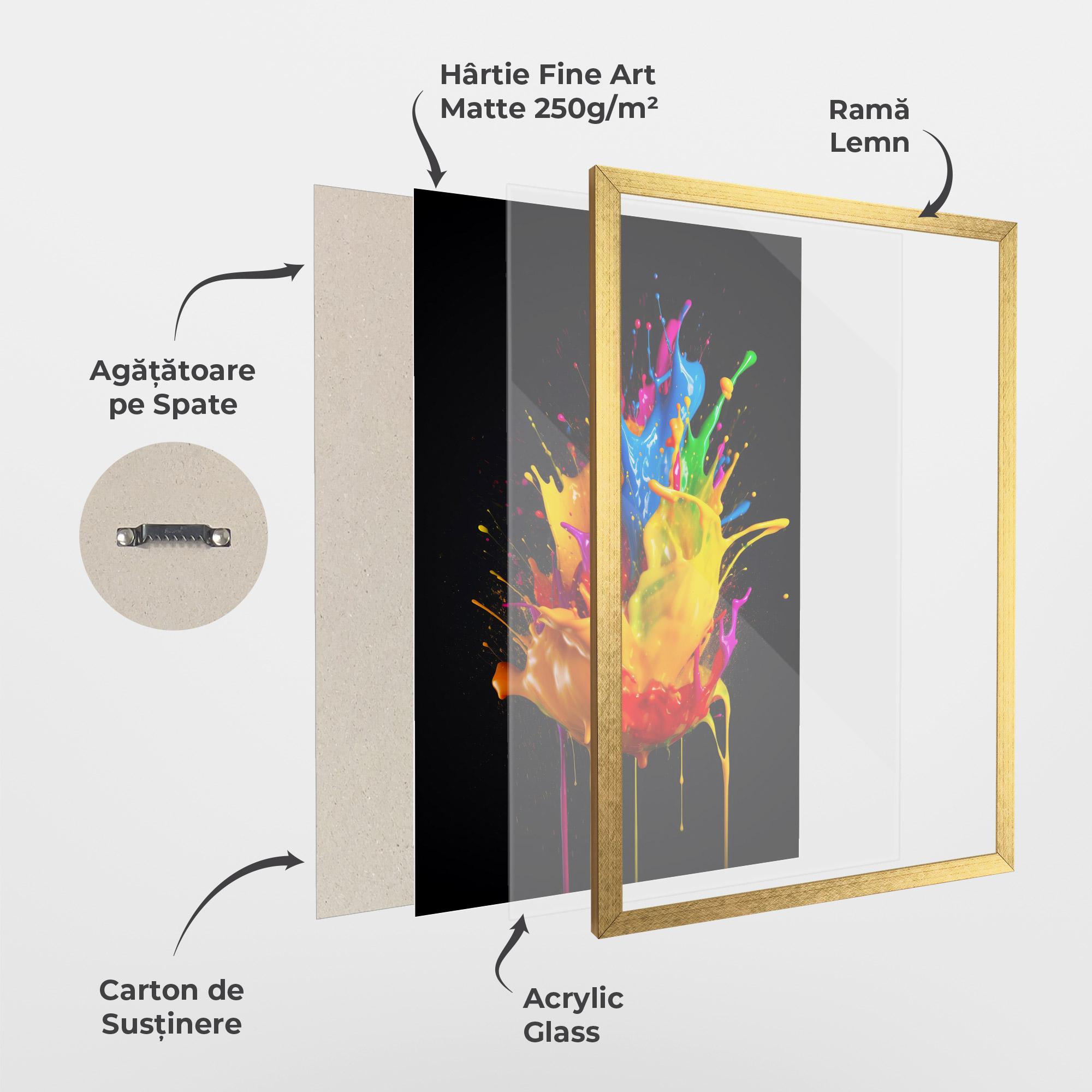 Poster Înrămat Yellow Splash Floating mockup 1