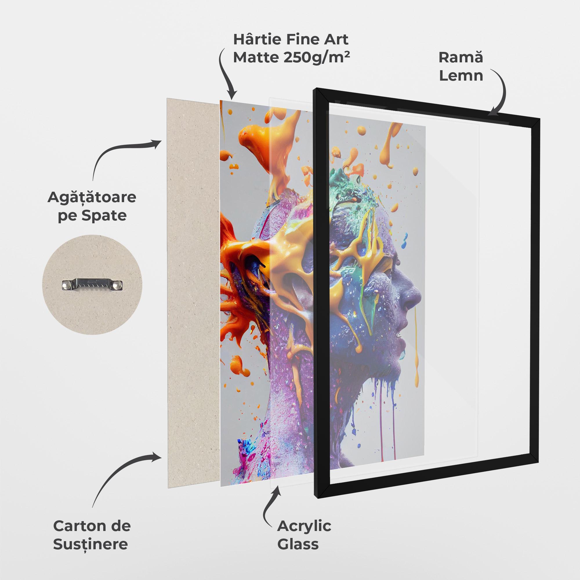 Poster Înrămat Abstract Purple Face mockup 1