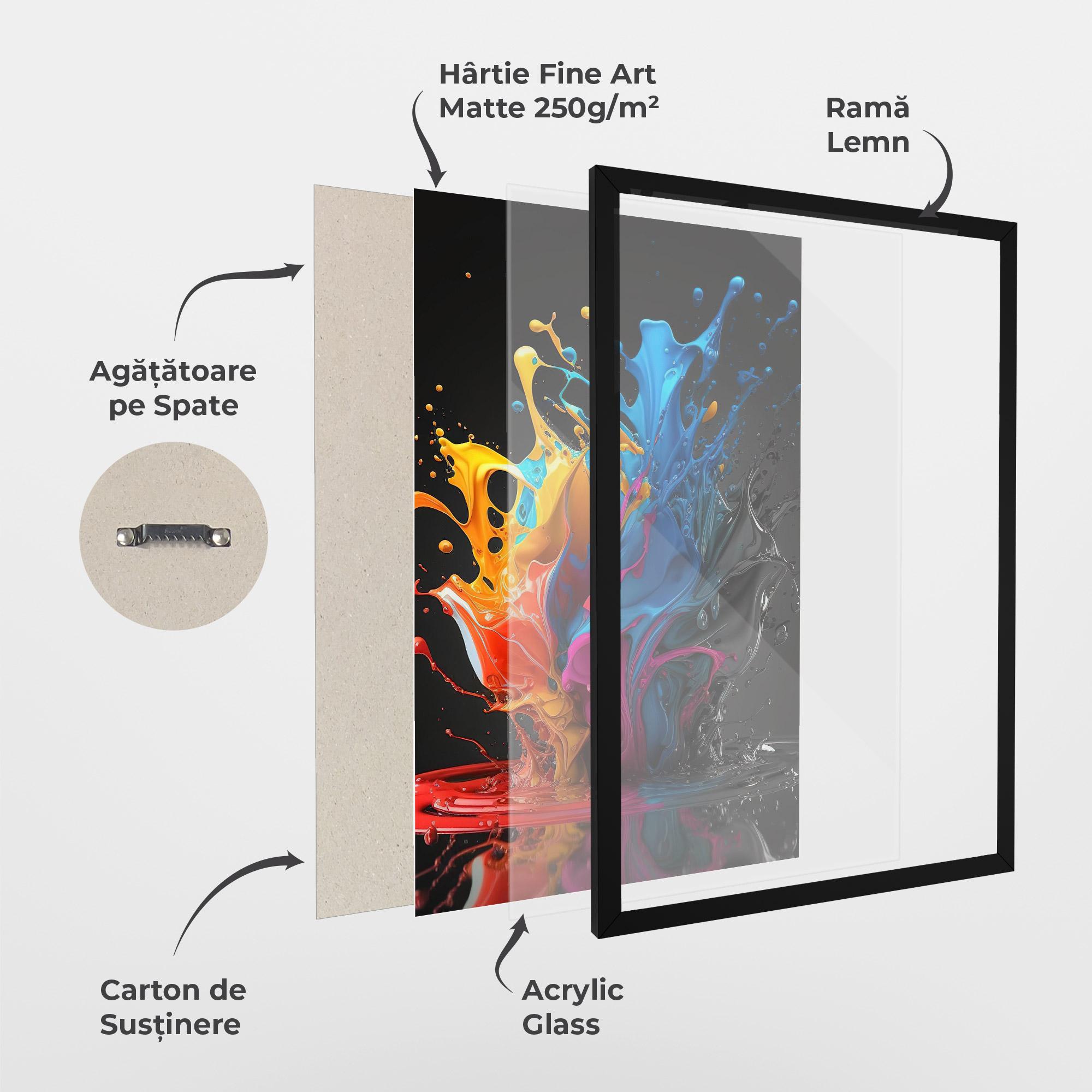 Poster Înrămat Black Blue Splash mockup 1