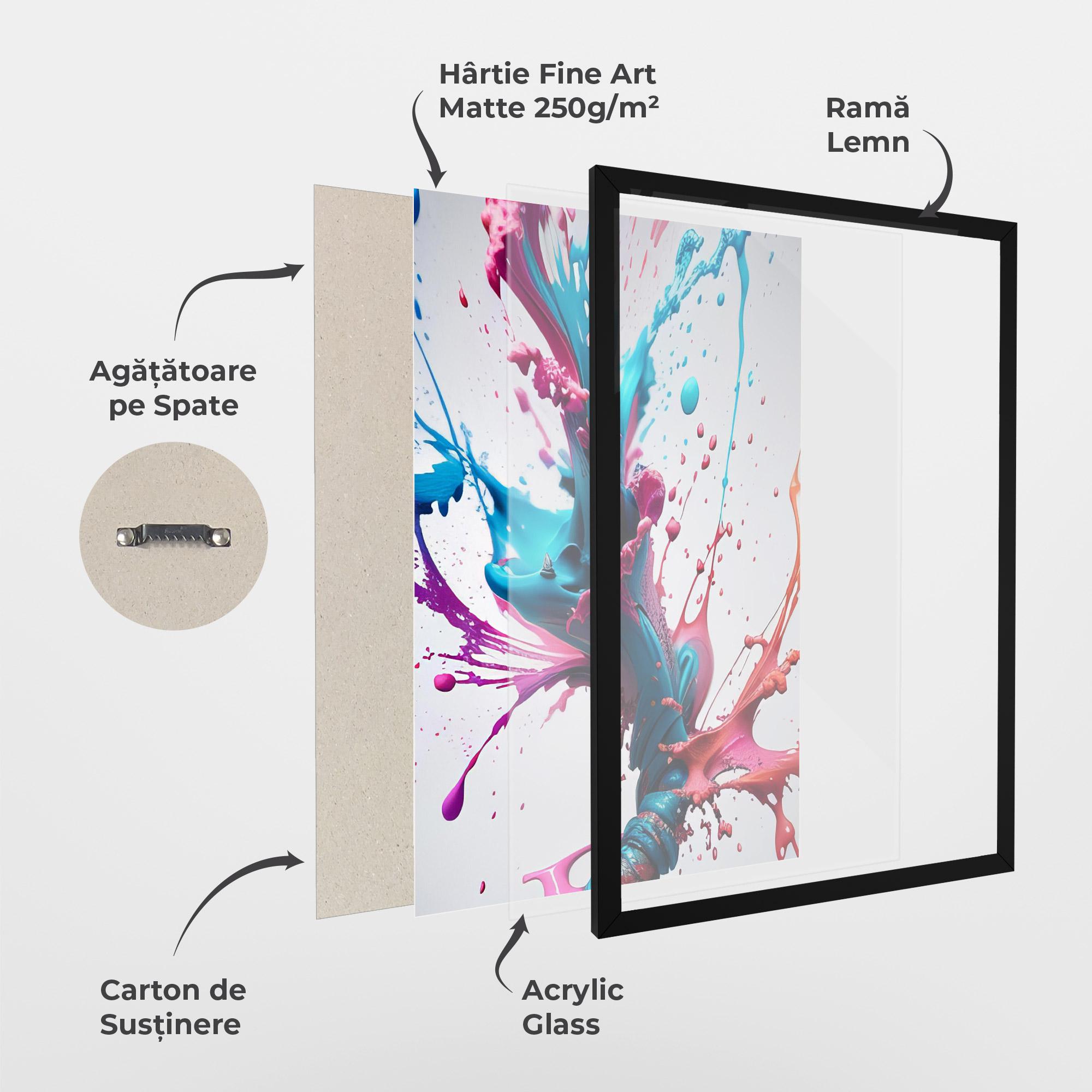 Poster Înrămat Blue Pink Splash mockup 1