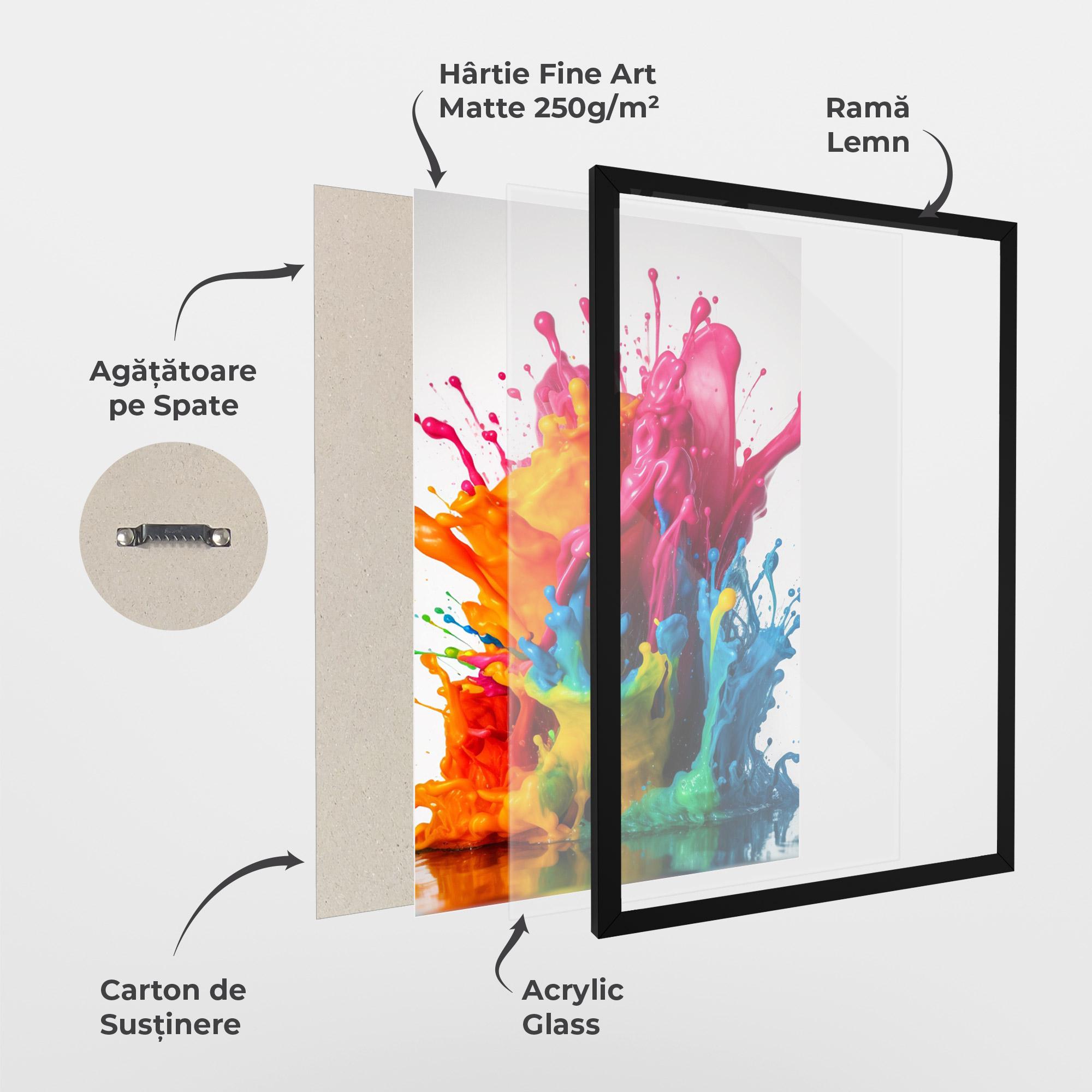 Poster Înrămat Colorful Explosion Paint mockup 1