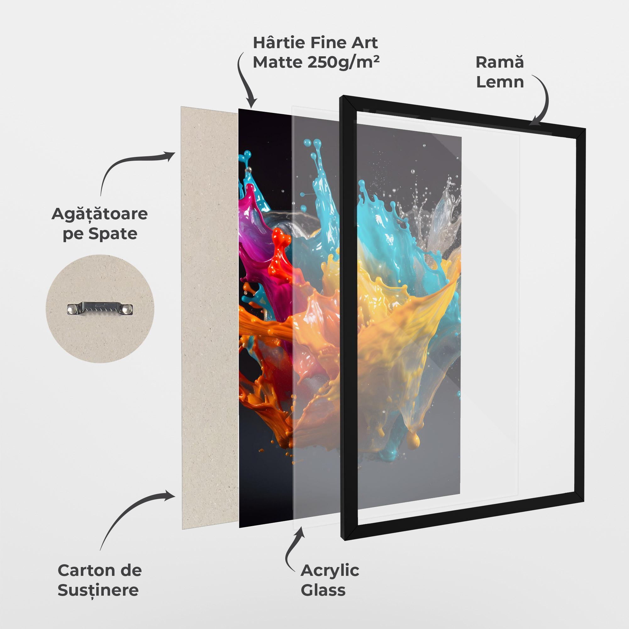 Poster Înrămat Colorful Splash Floating mockup 1