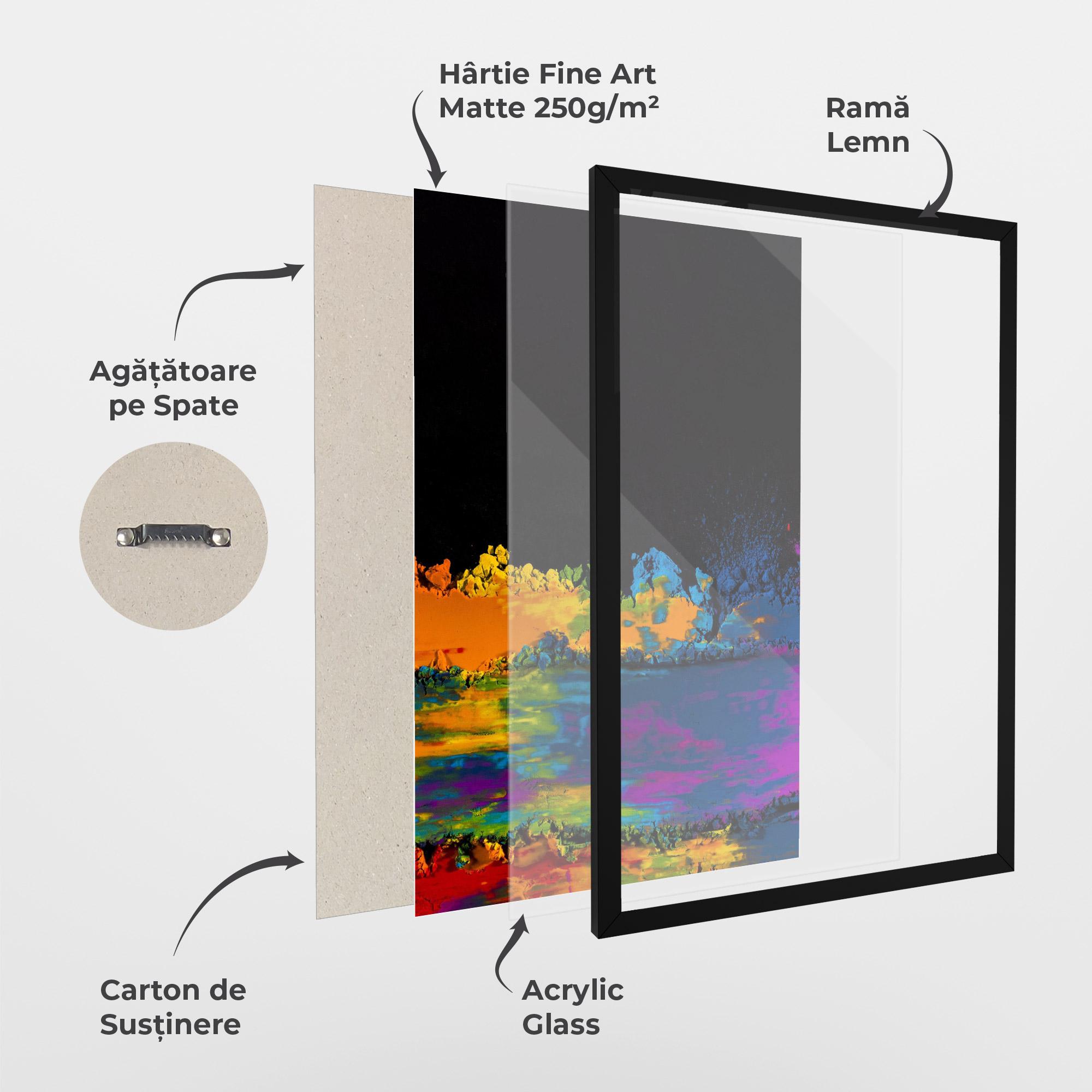 Poster Înrămat Mixed Holi Colors mockup 1