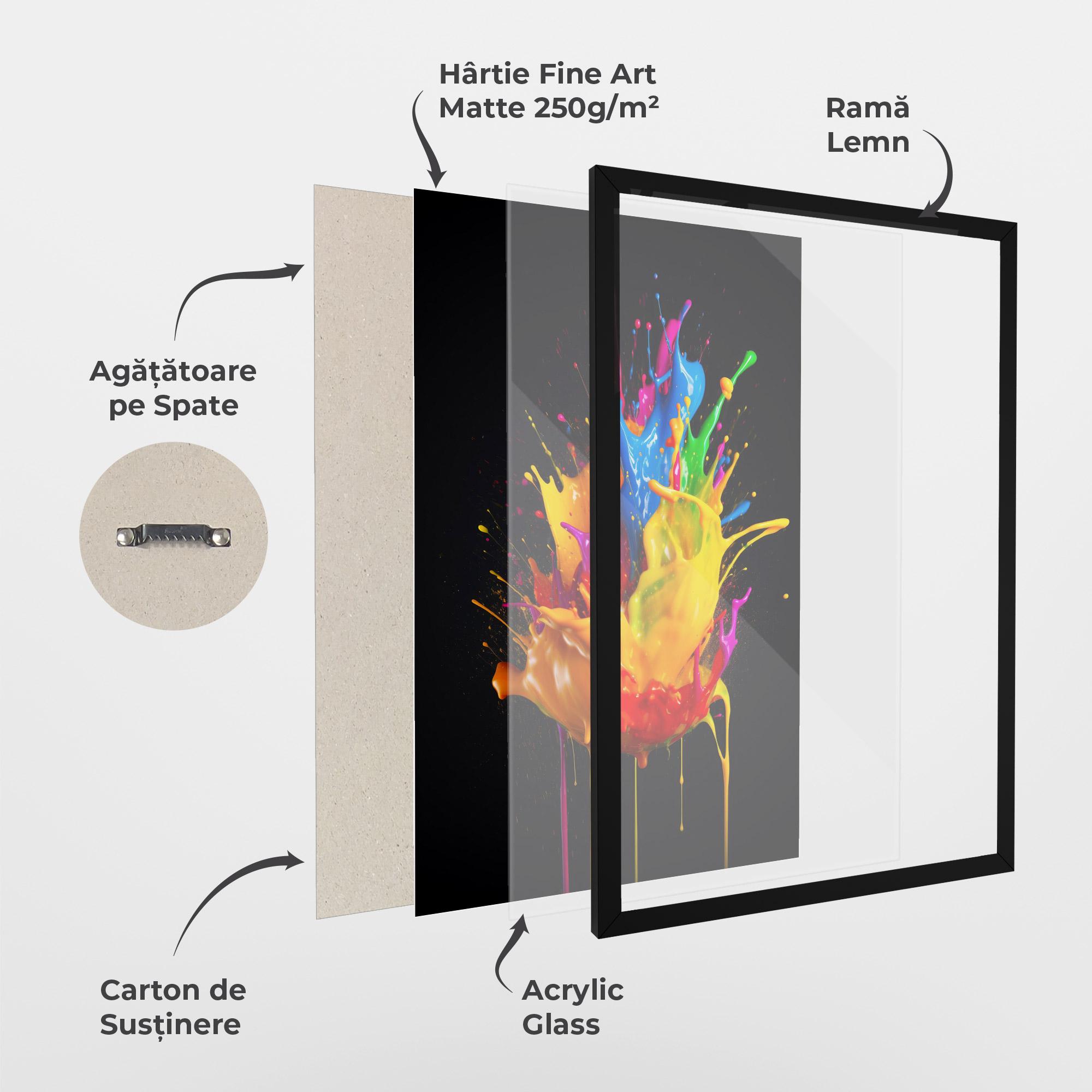 Poster Înrămat Yellow Splash Floating mockup 1