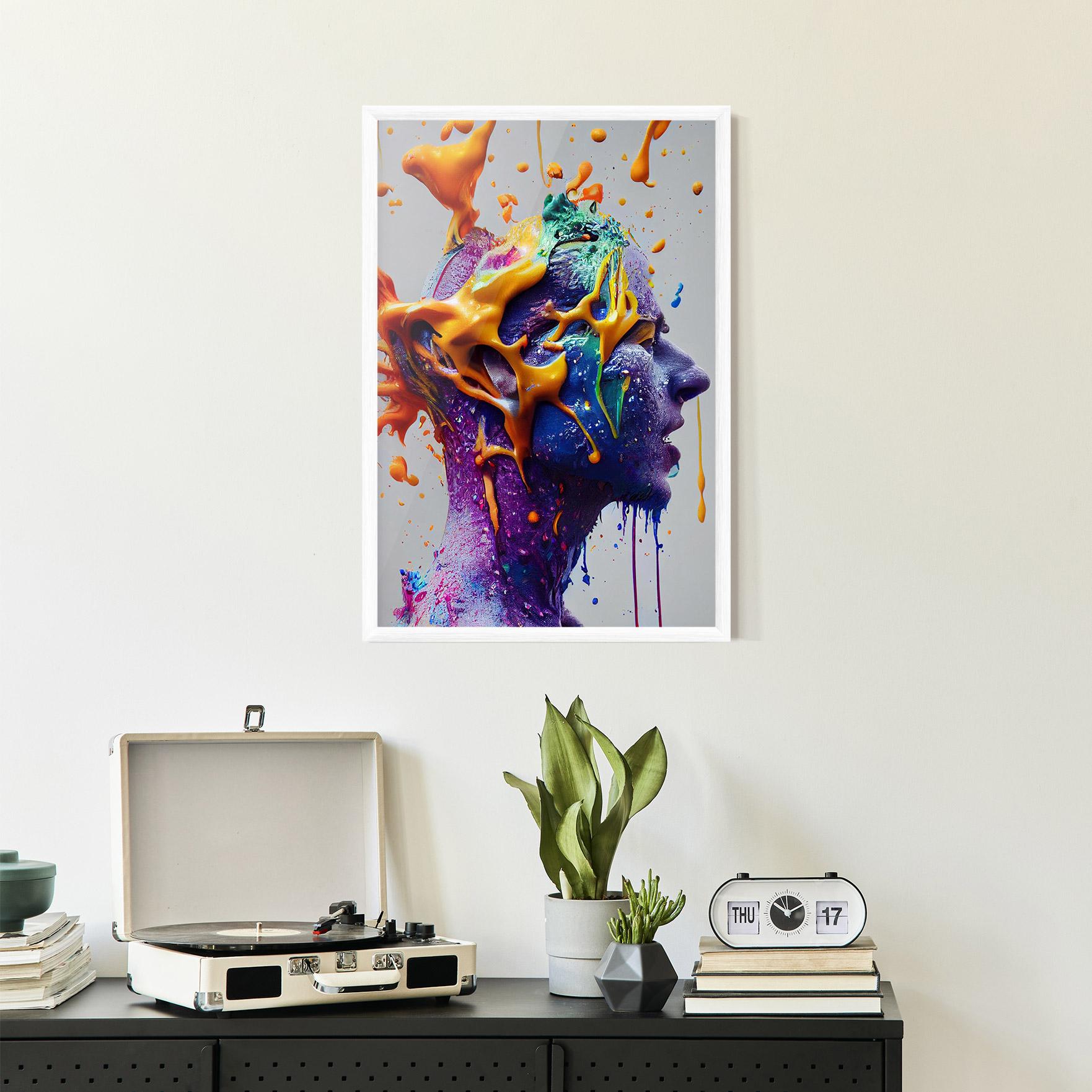 Poster Înrămat Abstract Purple Face mockup 2