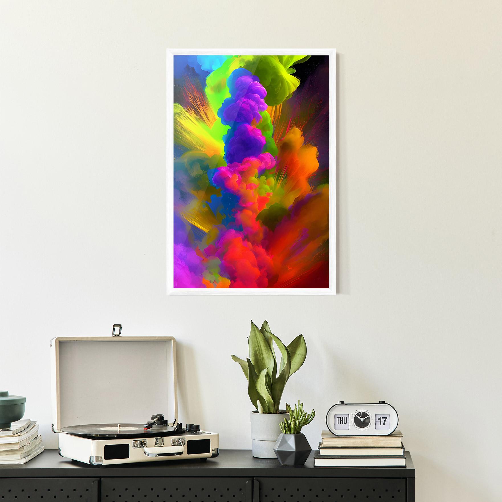 Poster Înrămat Blurred Colorful Smoke mockup 2