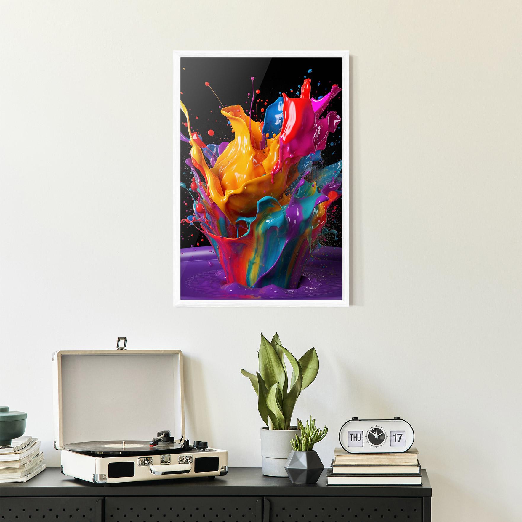 Poster Înrămat Brightly Color Splashing mockup 2