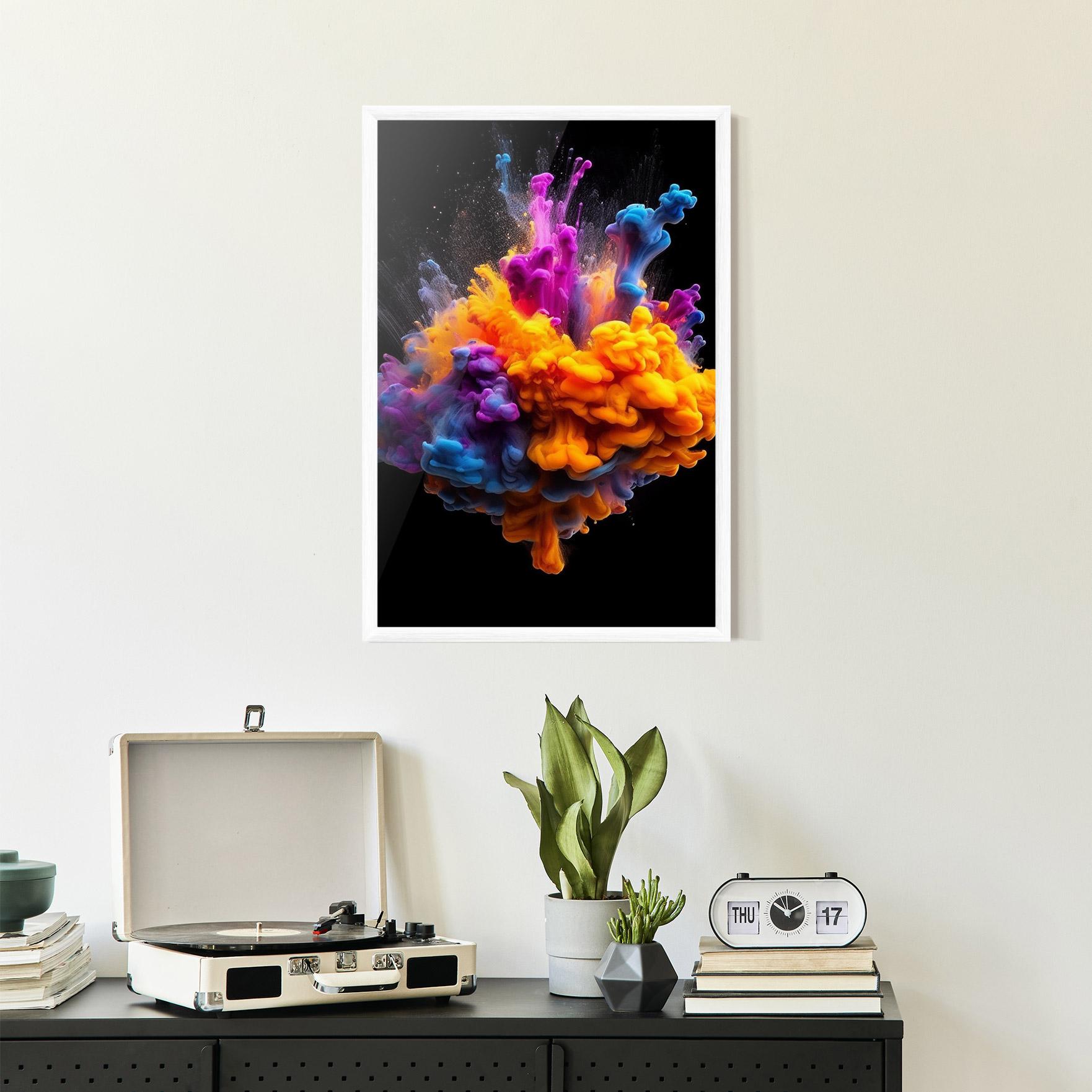Poster Înrămat Colorful Cloud Liquid mockup 2