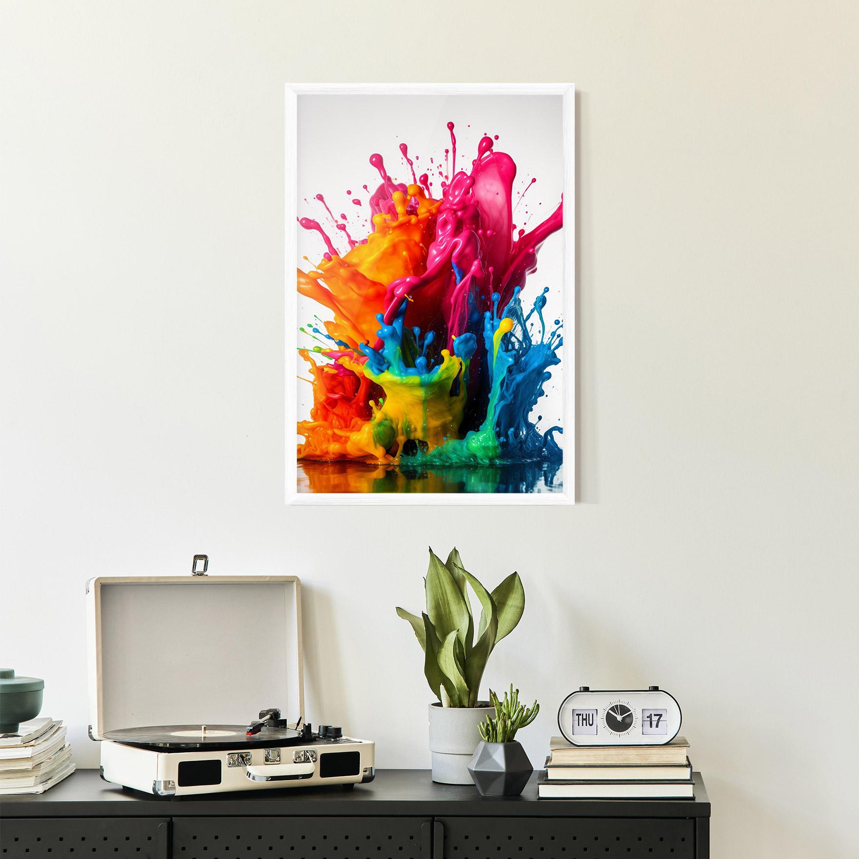 Poster Înrămat Colorful Explosion Paint mockup 2