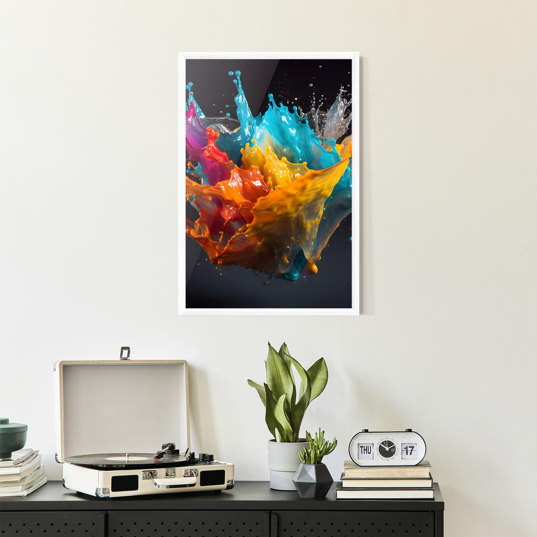 Poster Înrămat Colorful Splash Floating mockup 2