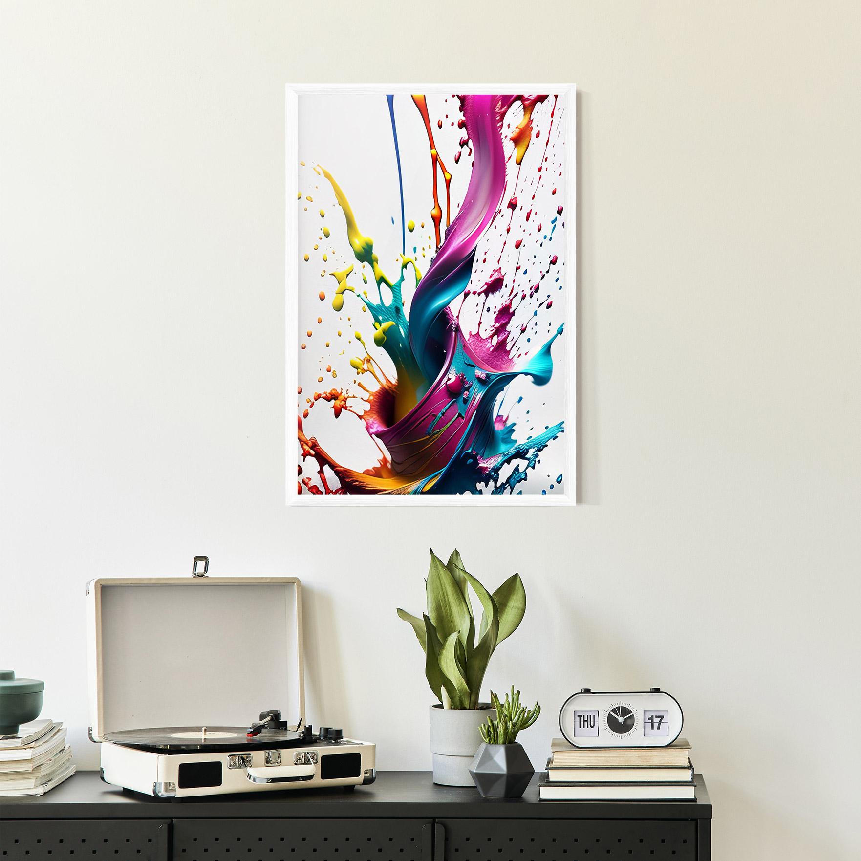 Poster Înrămat Purple Blue Splash mockup 2