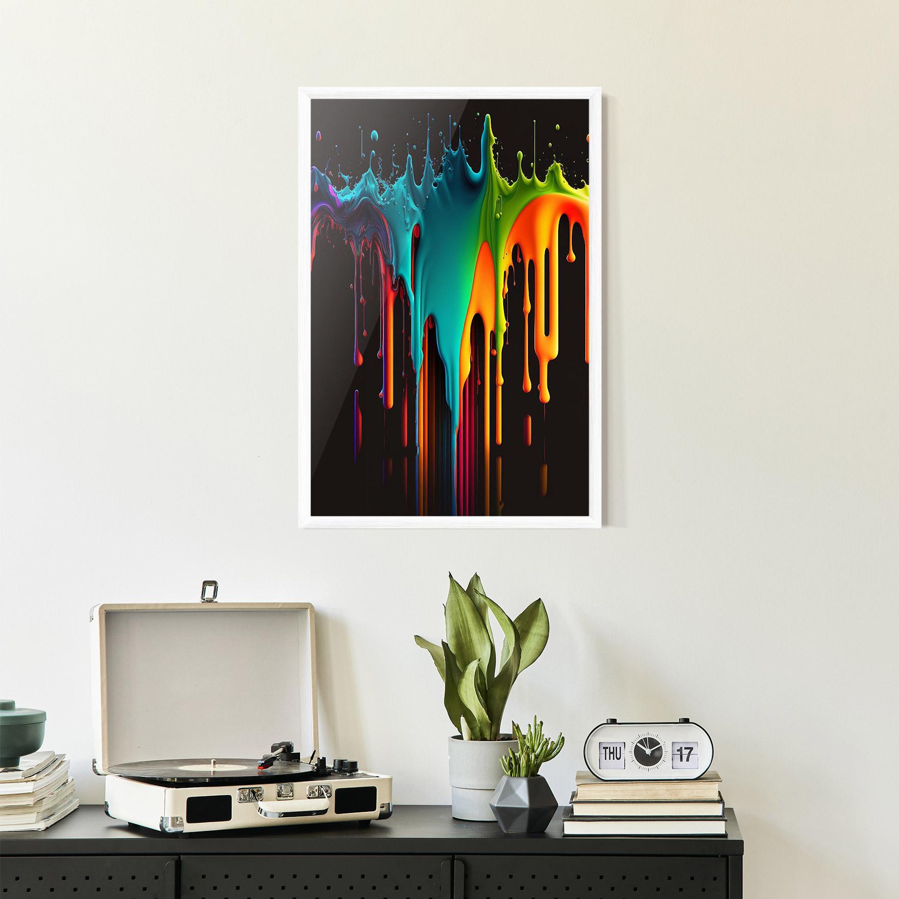 Poster Înrămat Rainbow Floating Colors mockup 2