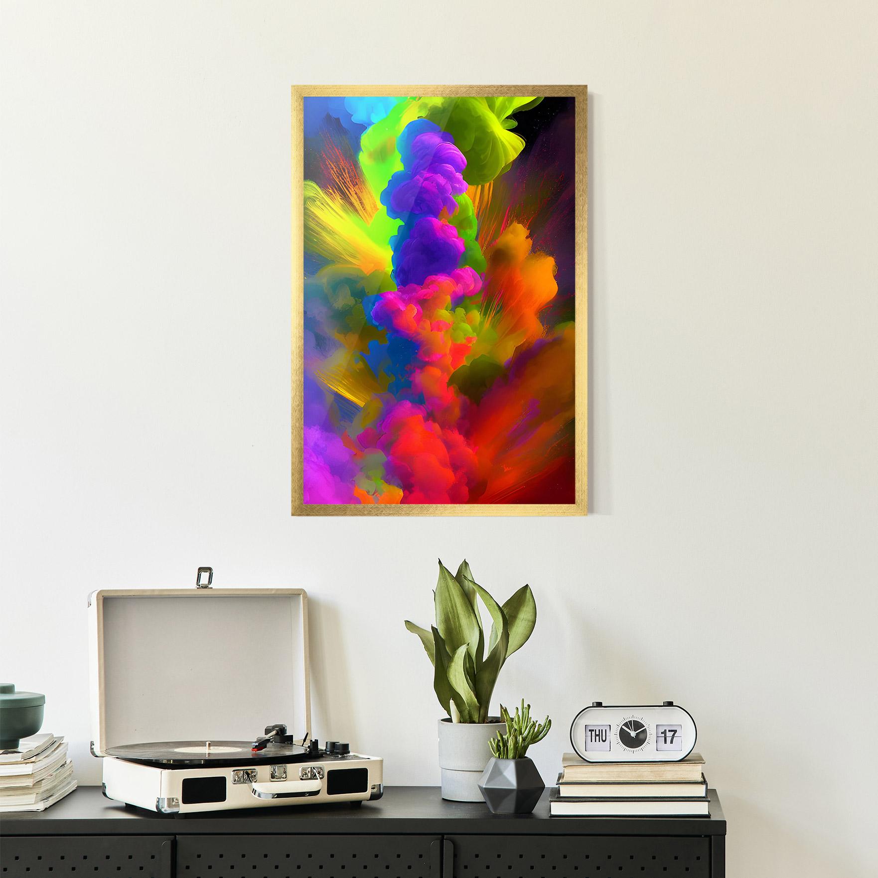 Poster Înrămat Blurred Colorful Smoke mockup 2