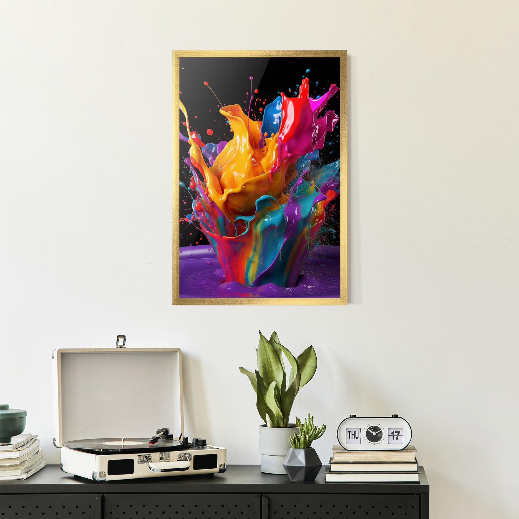 Poster Înrămat Brightly Color Splashing mockup 2