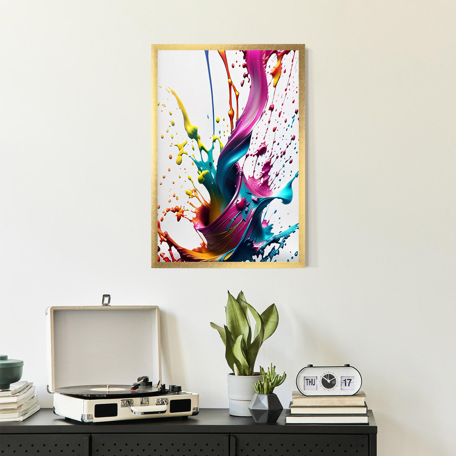 Poster Înrămat Purple Blue Splash mockup 2