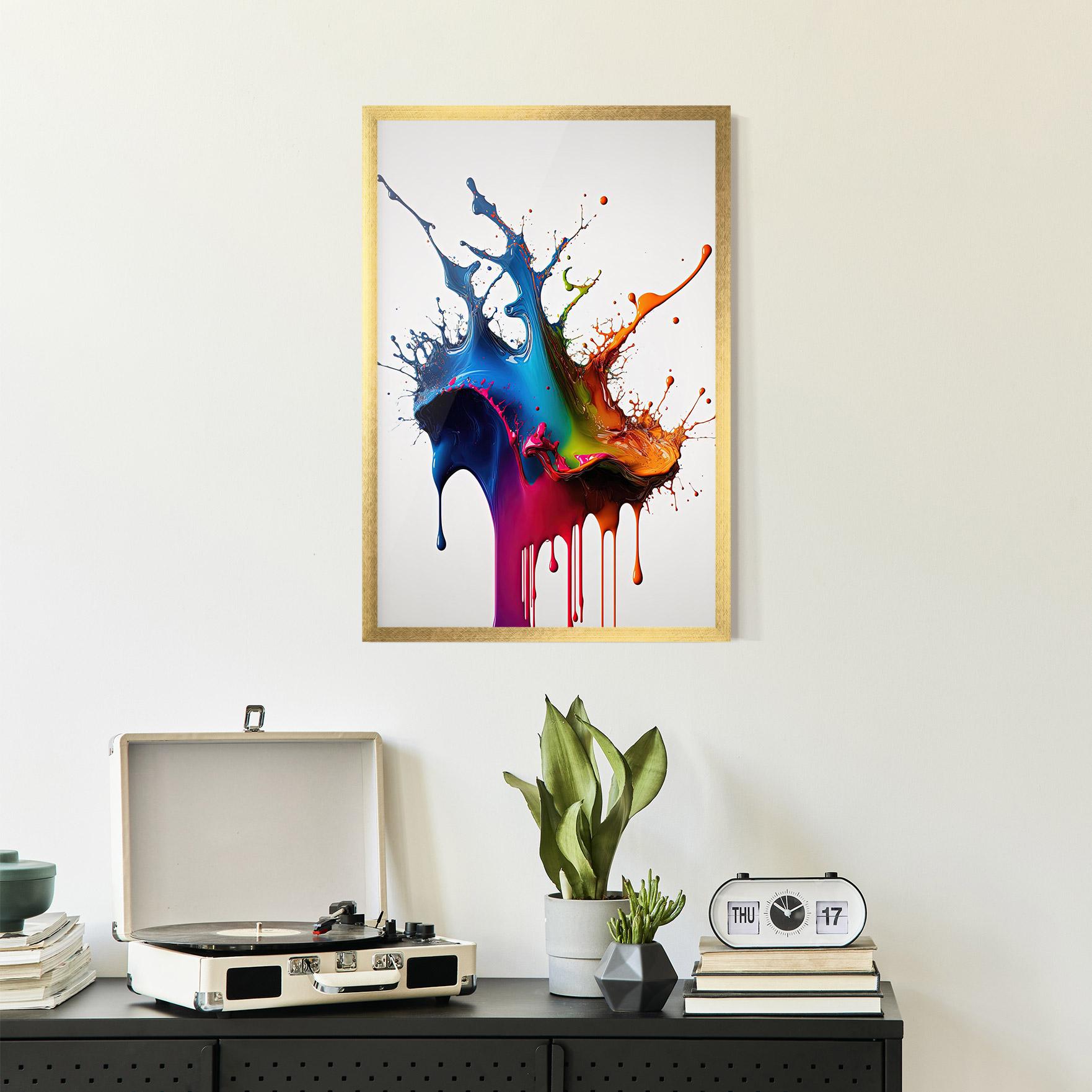 Poster Înrămat Yellow Blue Floating mockup 2