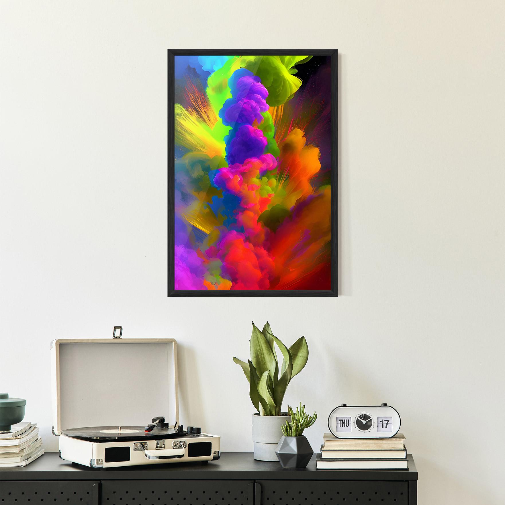 Poster Înrămat Blurred Colorful Smoke mockup 2