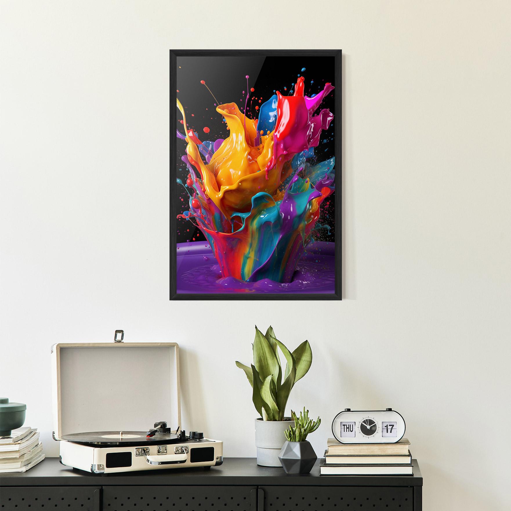 Poster Înrămat Brightly Color Splashing mockup 2
