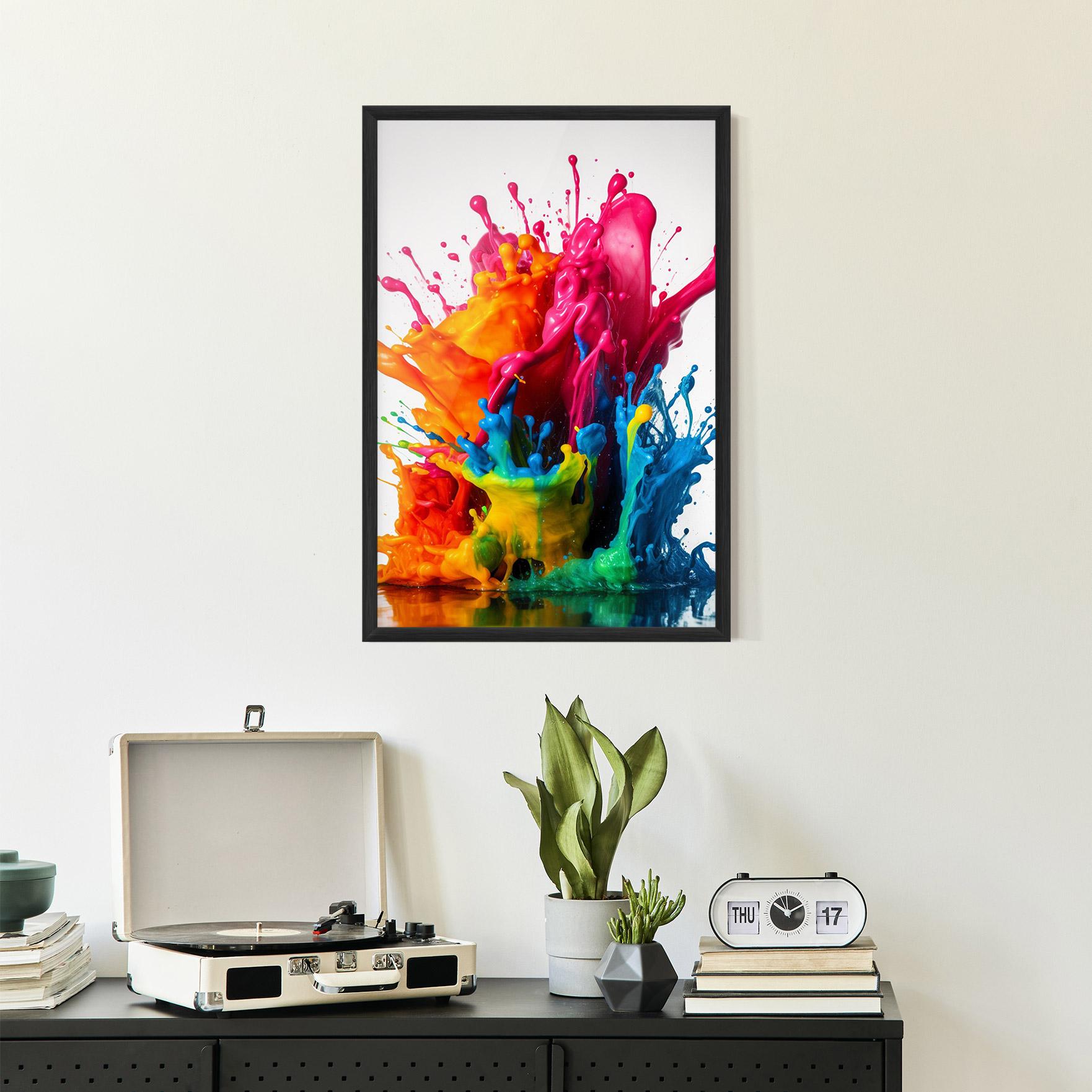 Poster Înrămat Colorful Explosion Paint mockup 2