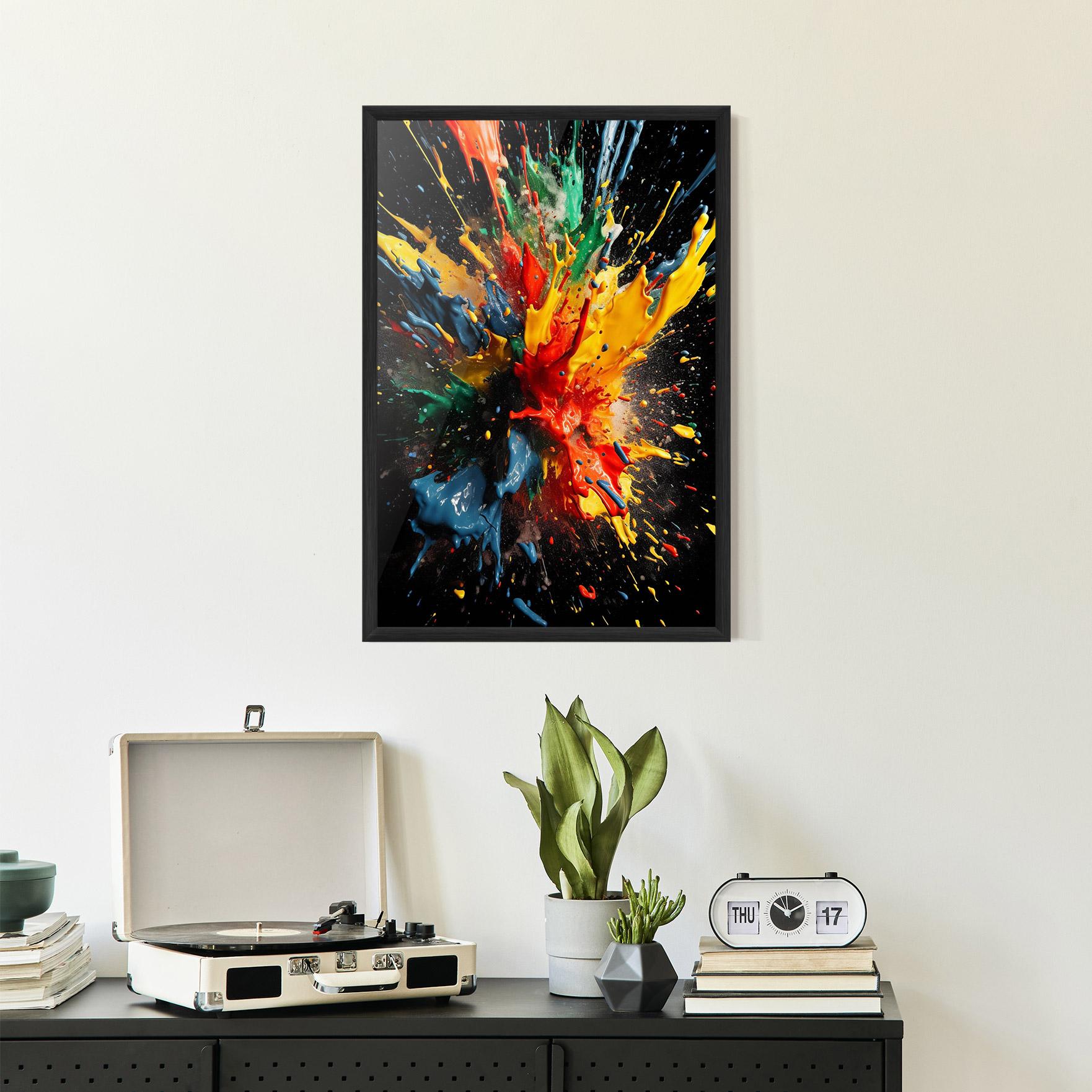 Poster Înrămat Floating Color Splash mockup 2