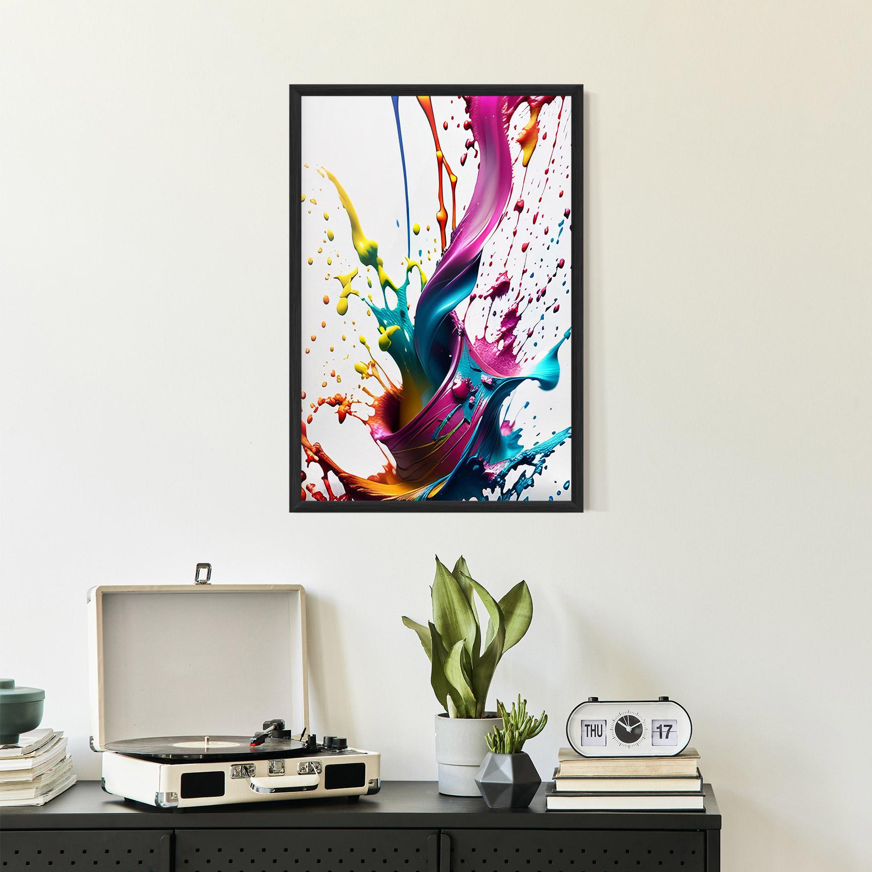 Poster Înrămat Purple Blue Splash mockup 2