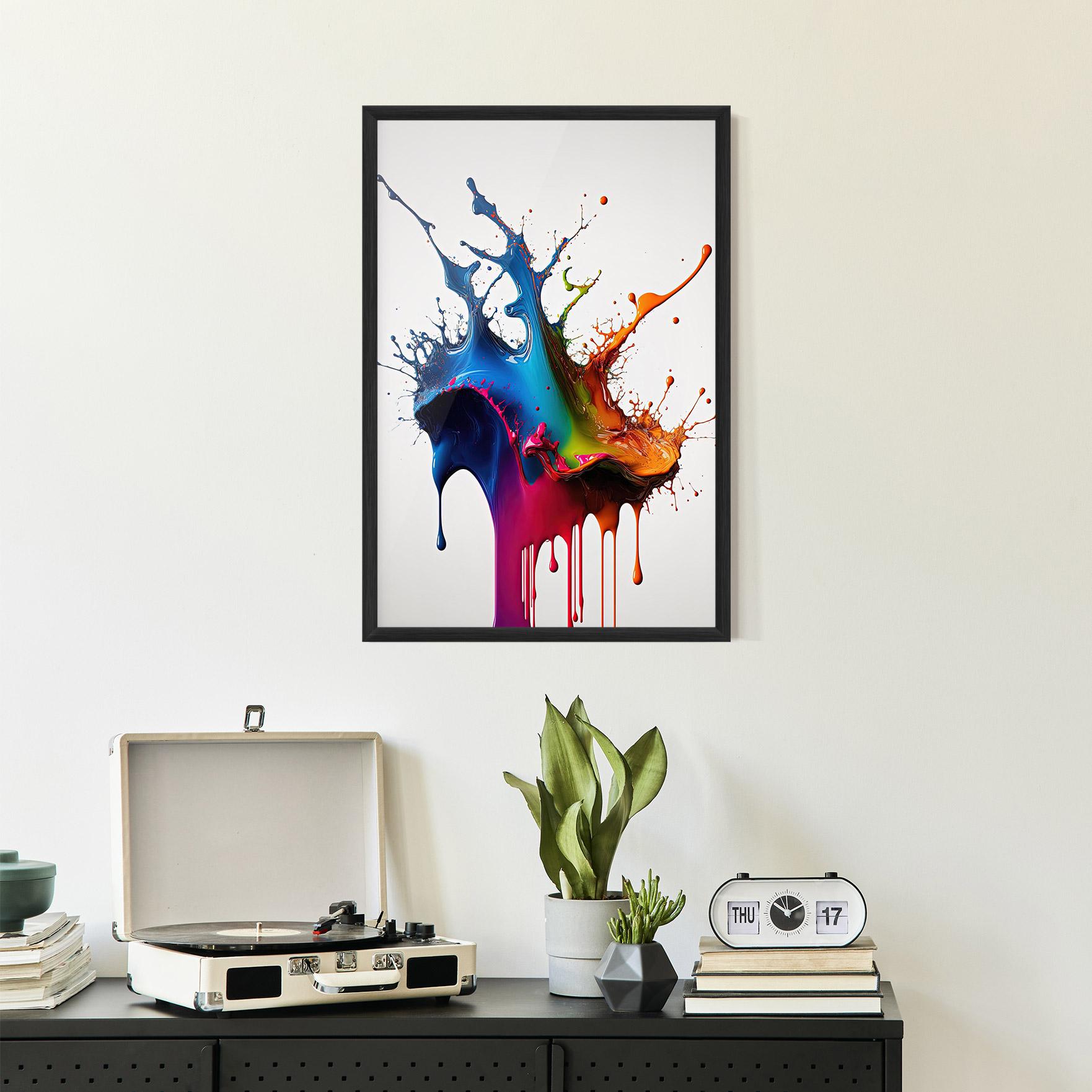 Poster Înrămat Yellow Blue Floating mockup 2