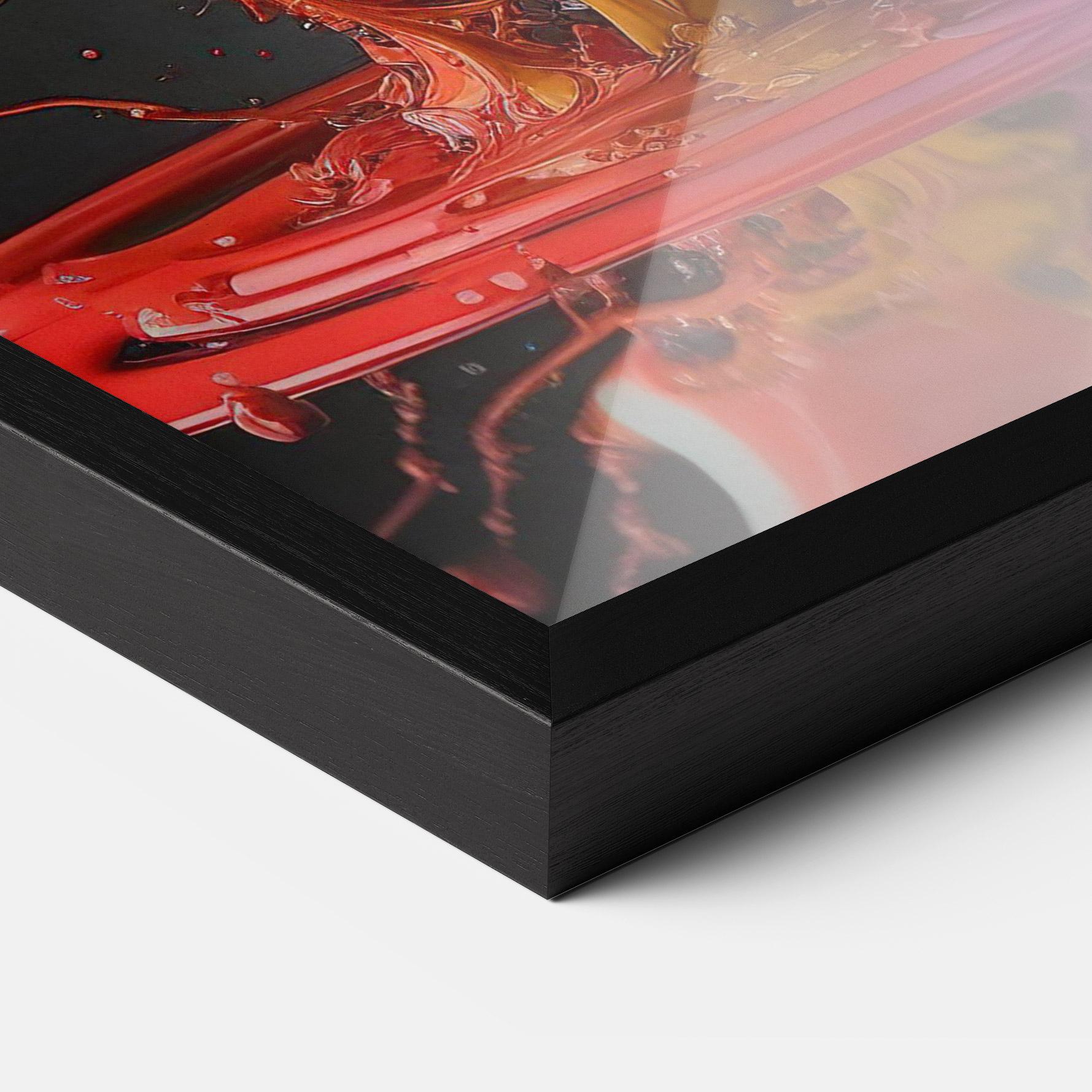 Poster Înrămat Black Blue Splash mockup 3