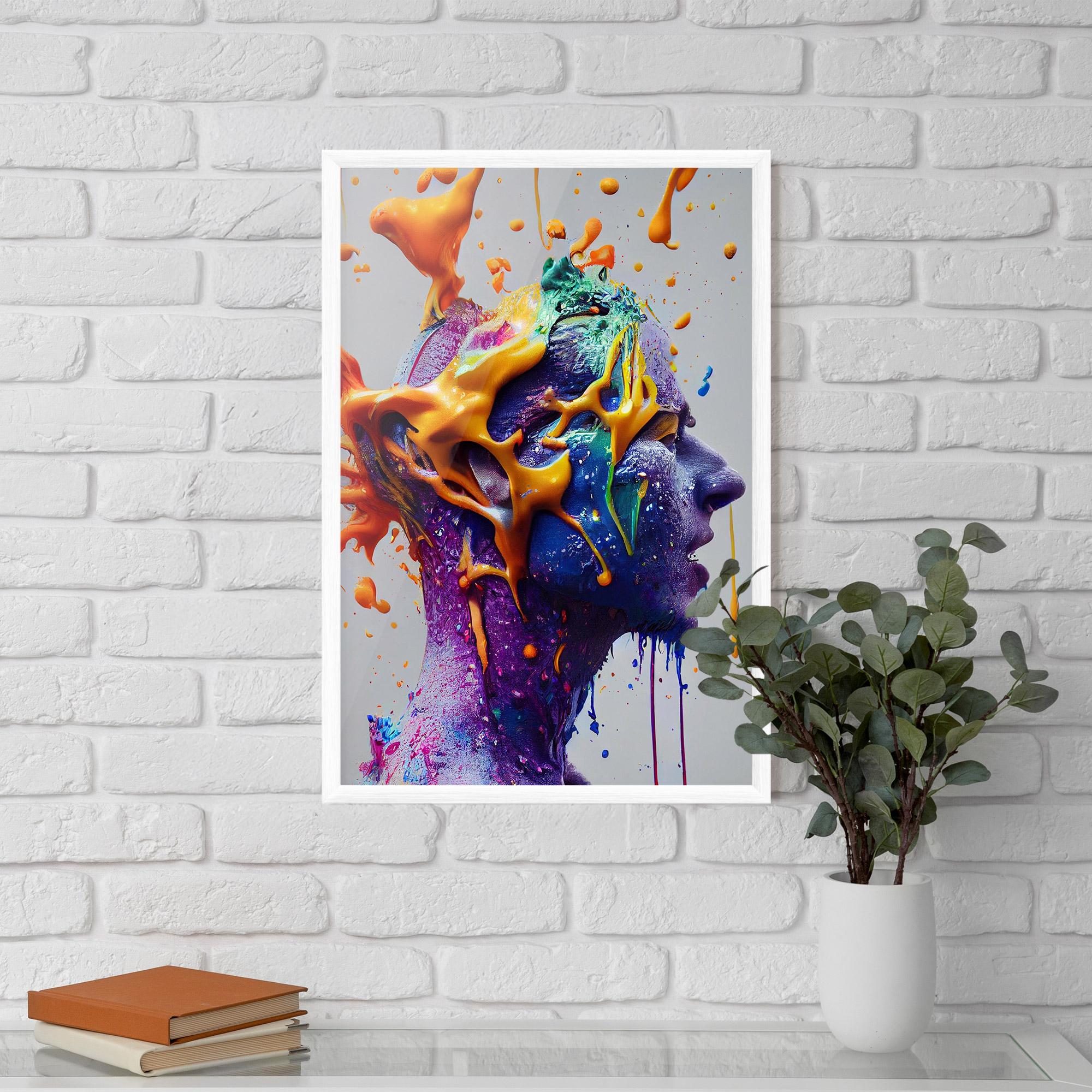 Poster Înrămat Abstract Purple Face mockup 5