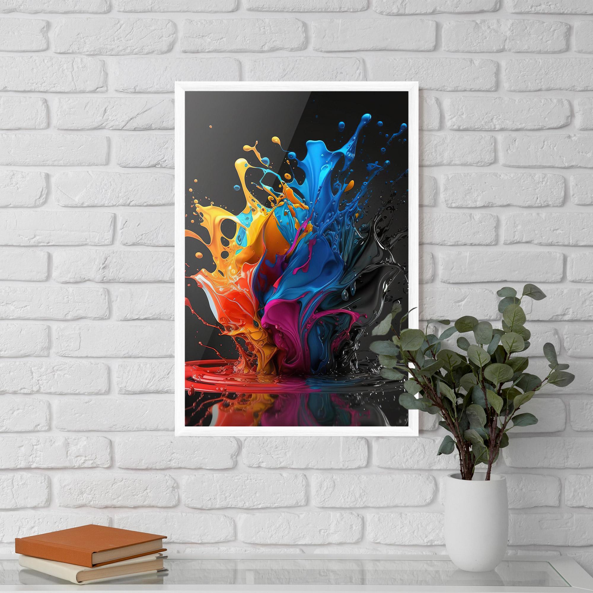 Poster Înrămat Black Blue Splash mockup 5