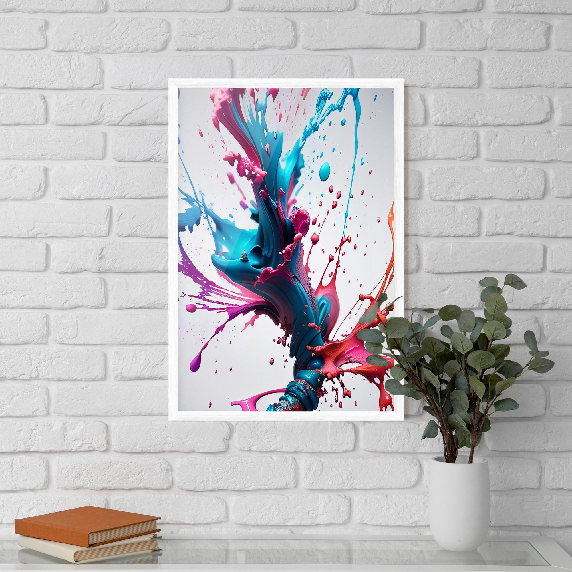 Poster Înrămat Blue Pink Splash mockup 5