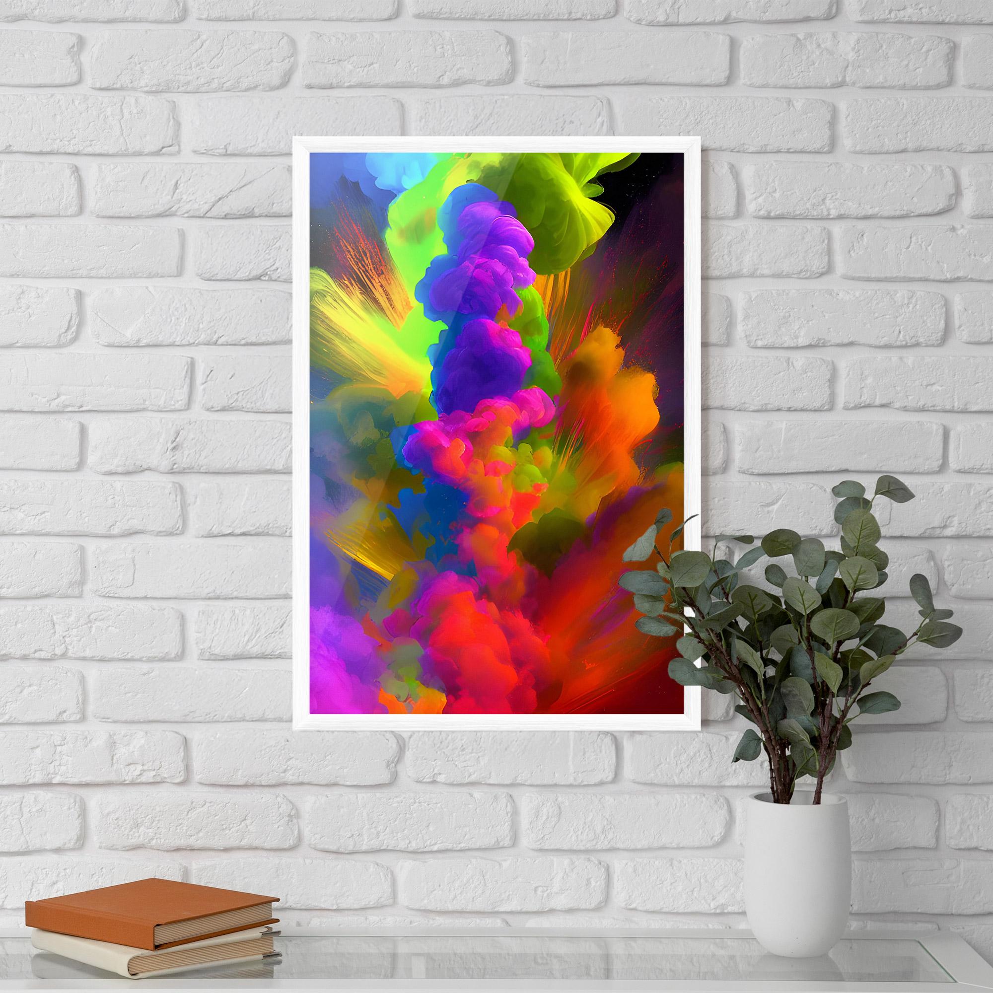 Poster Înrămat Blurred Colorful Smoke mockup 5