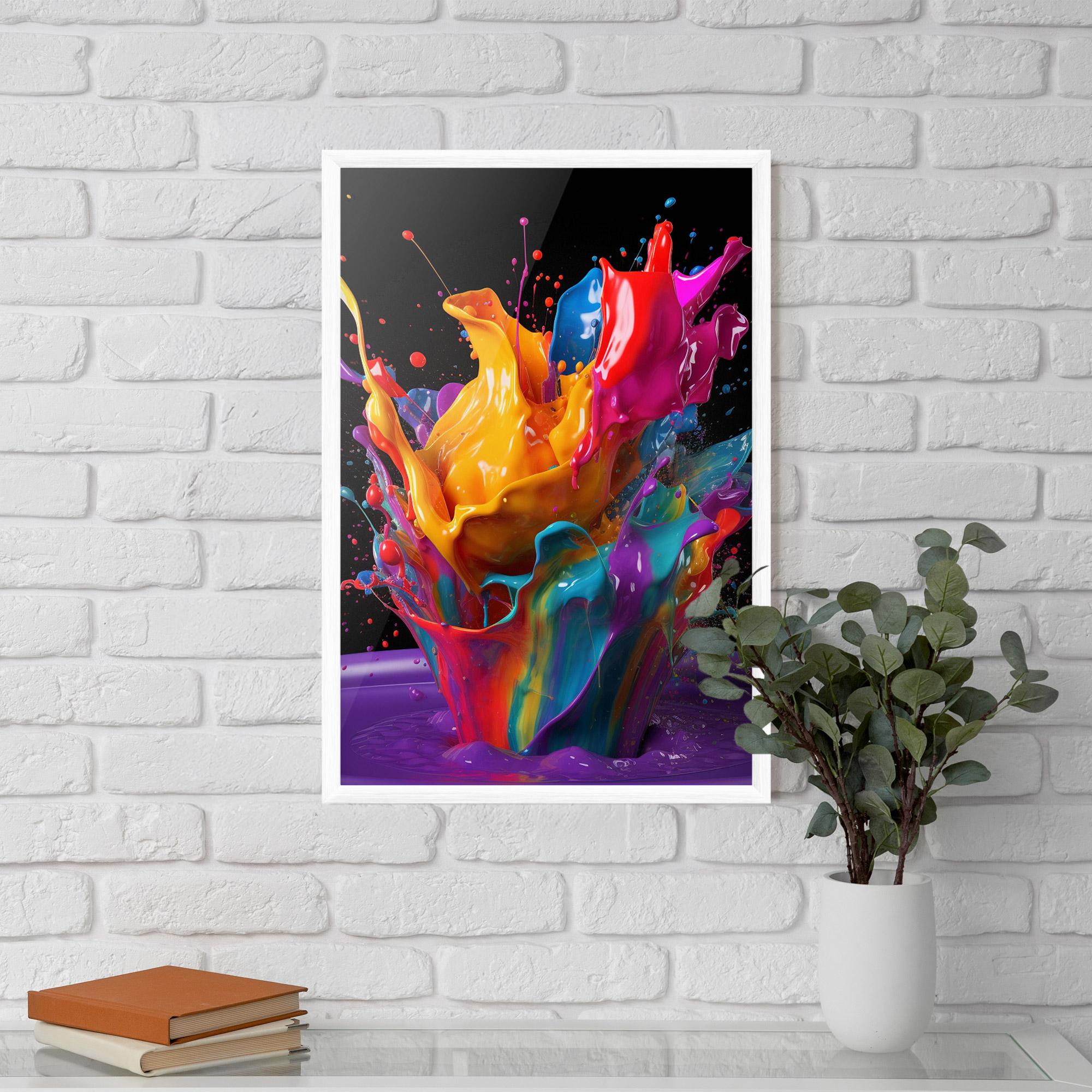 Poster Înrămat Brightly Color Splashing mockup 5