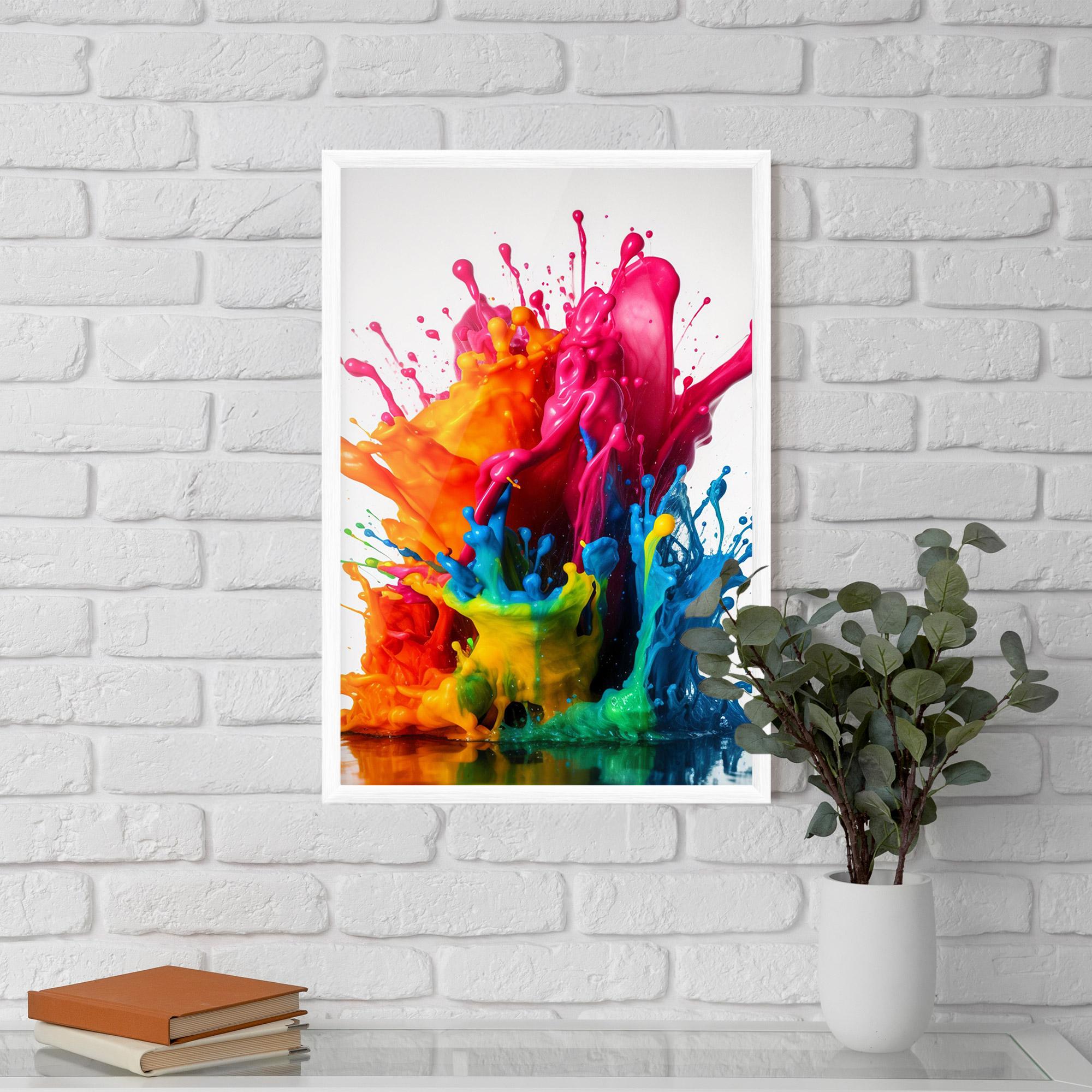 Poster Înrămat Colorful Explosion Paint mockup 5