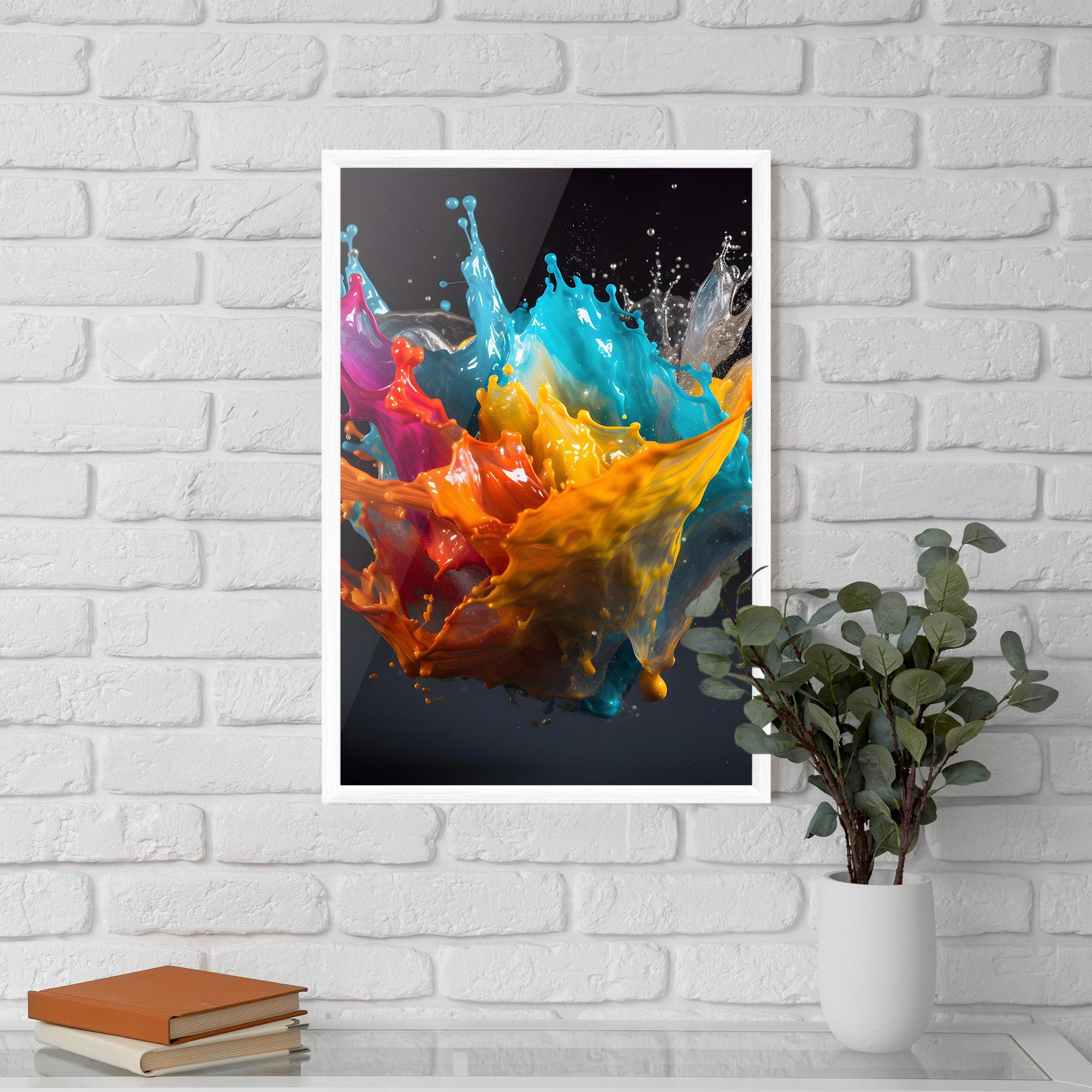 Poster Înrămat Colorful Splash Floating mockup 5
