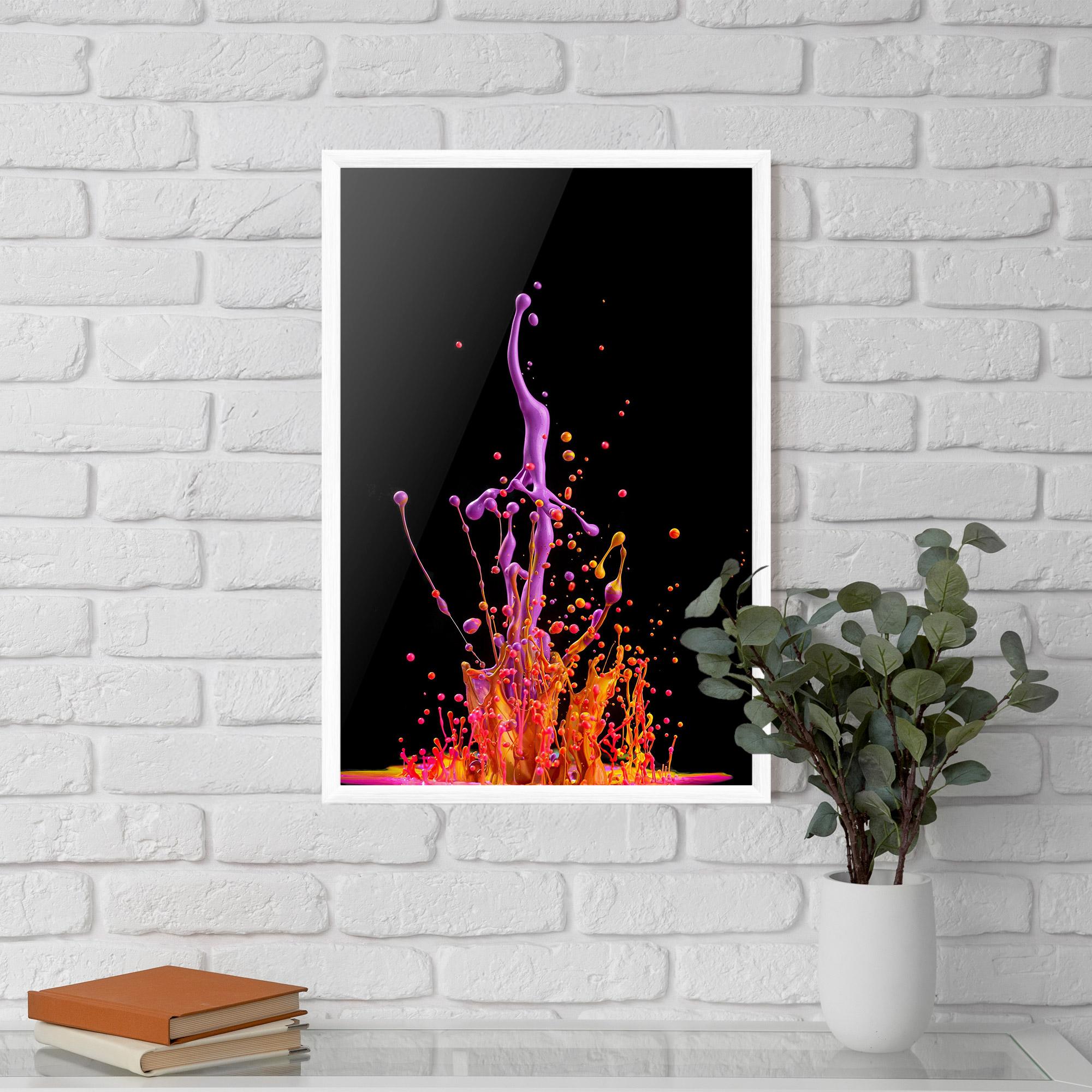 Poster Înrămat Dancing Colored Paint mockup 5