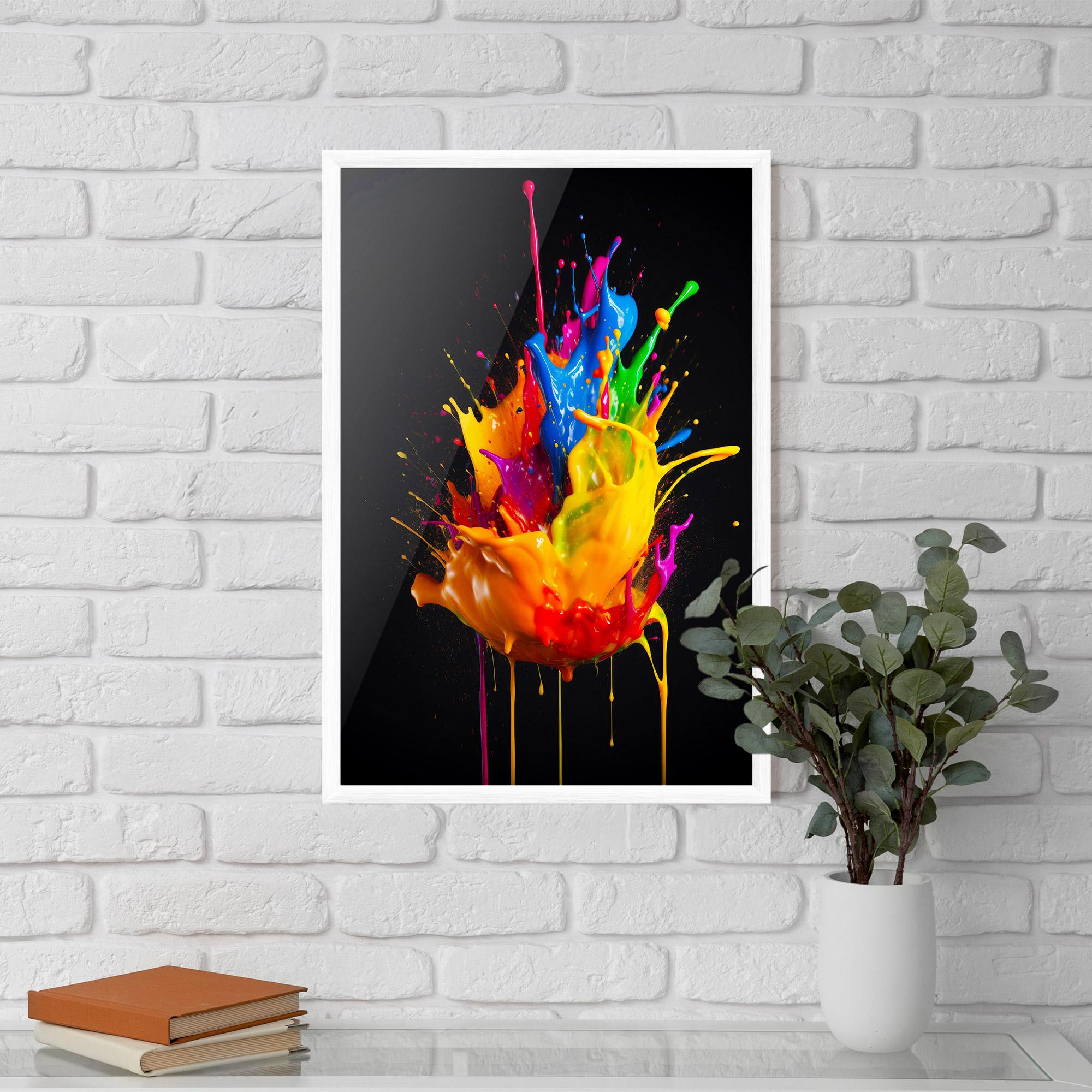 Poster Înrămat Yellow Splash Floating mockup 5