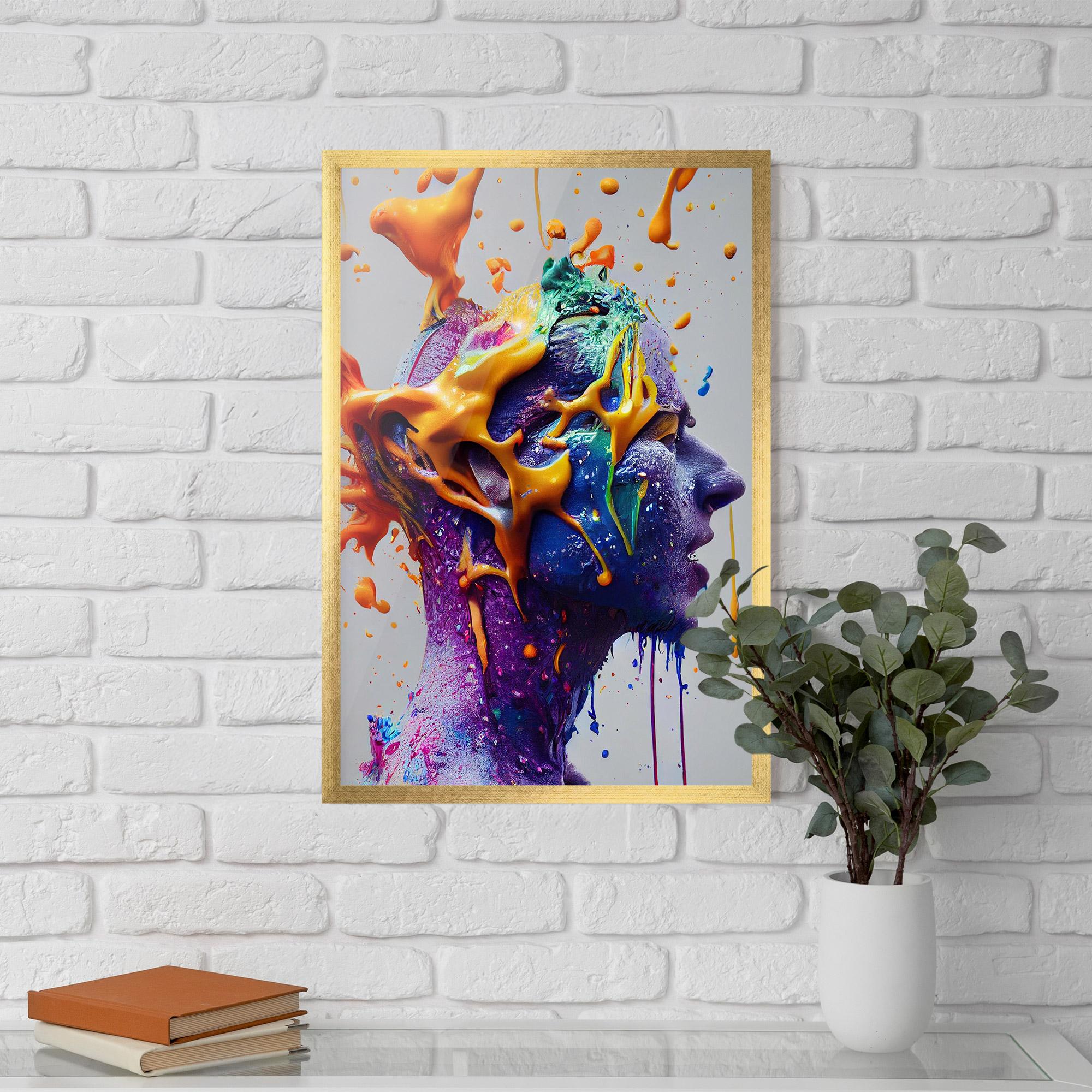 Poster Înrămat Abstract Purple Face mockup 5