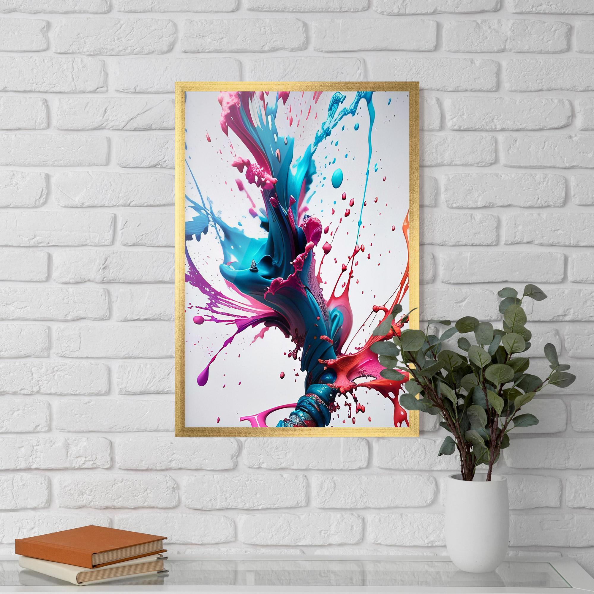 Poster Înrămat Blue Pink Splash mockup 5