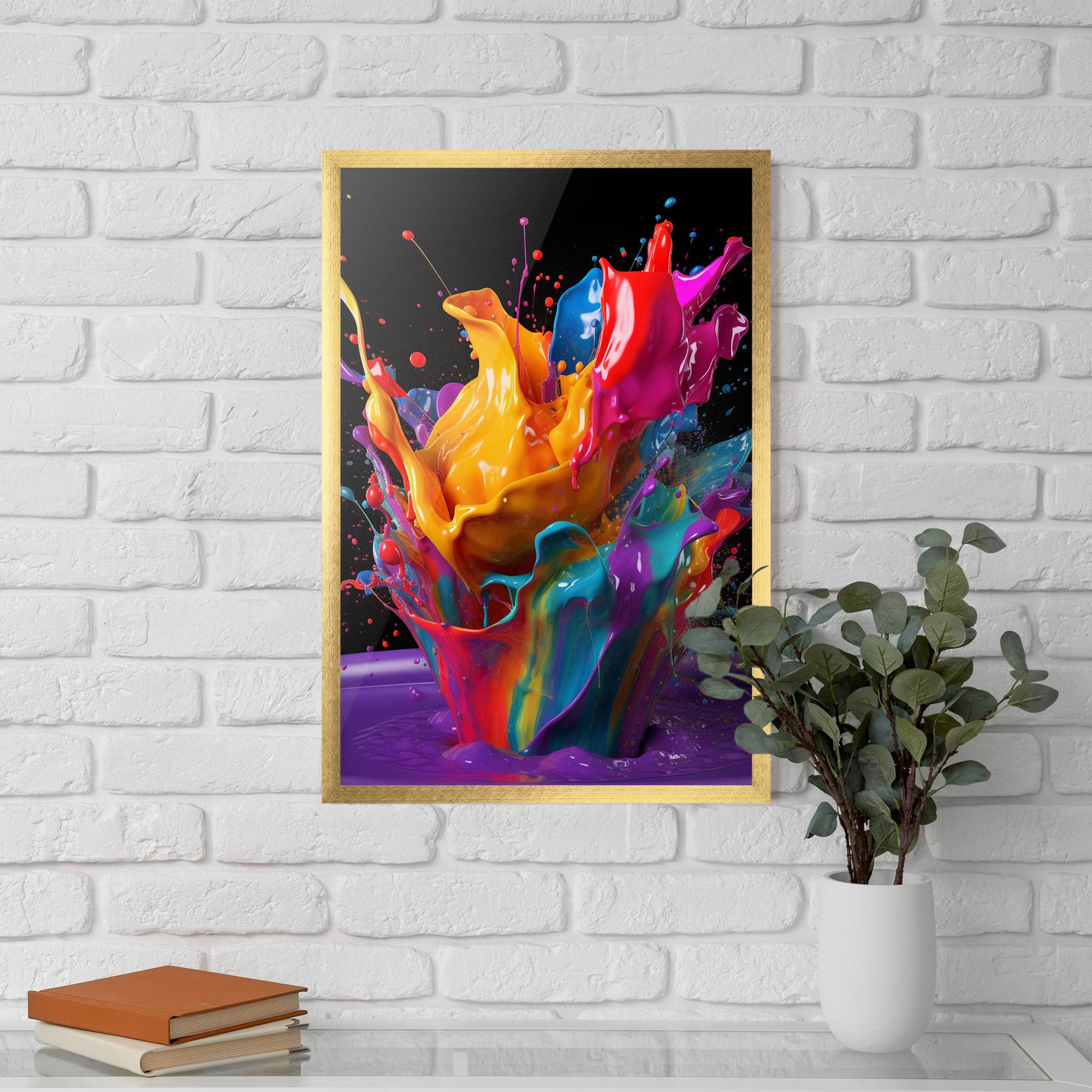 Poster Înrămat Brightly Color Splashing mockup 5