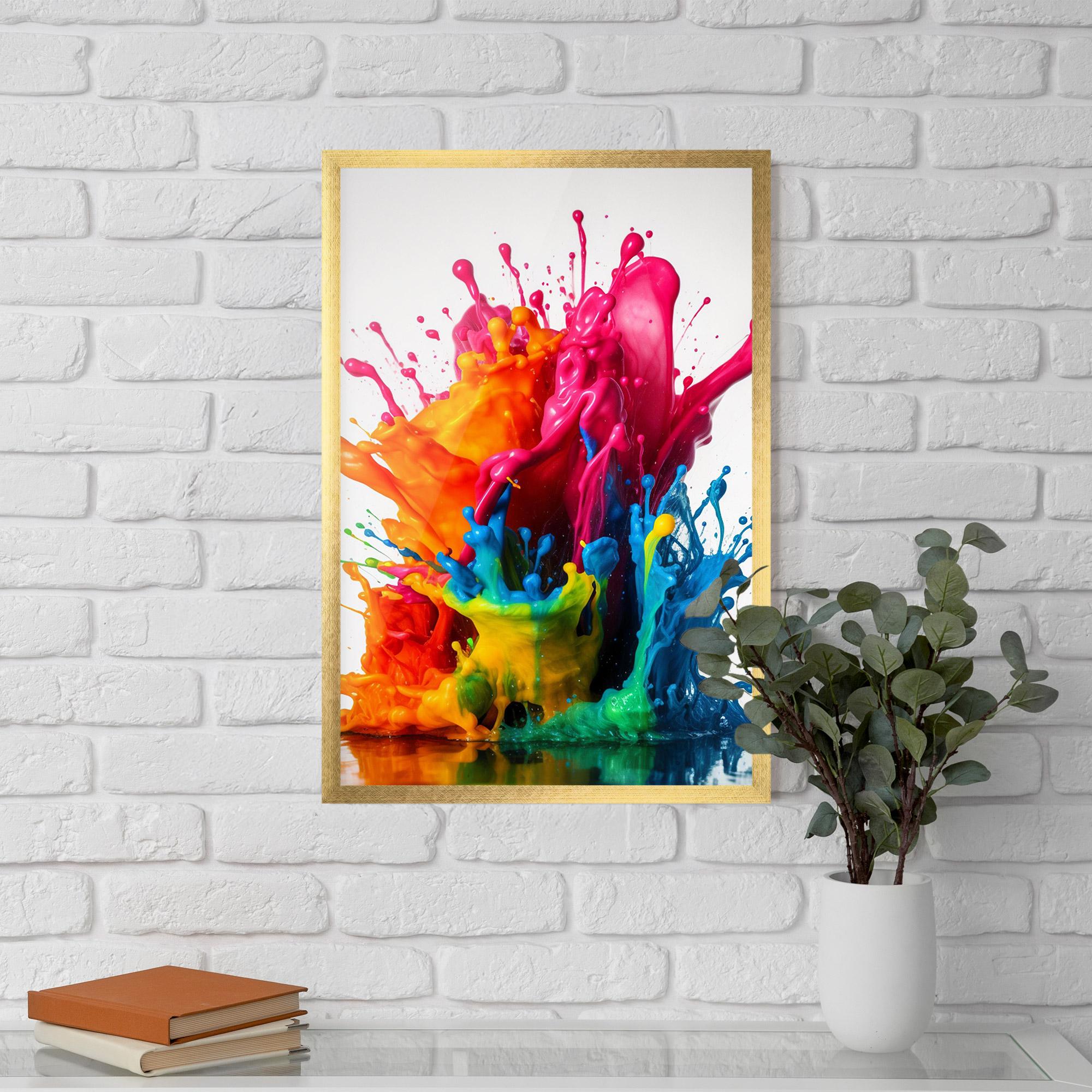 Poster Înrămat Colorful Explosion Paint mockup 5