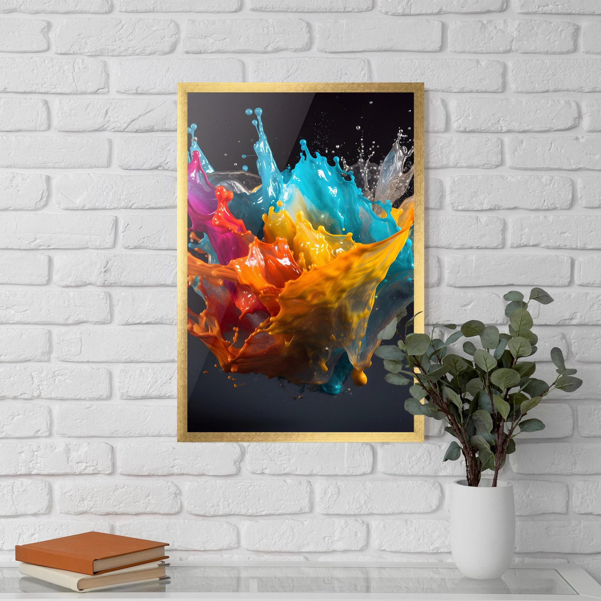 Poster Înrămat Colorful Splash Floating mockup 5