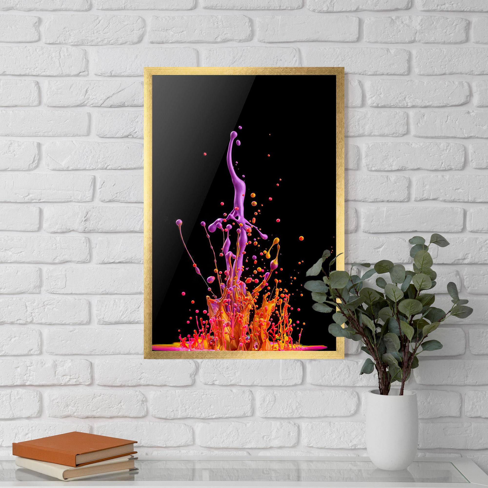 Poster Înrămat Dancing Colored Paint mockup 5