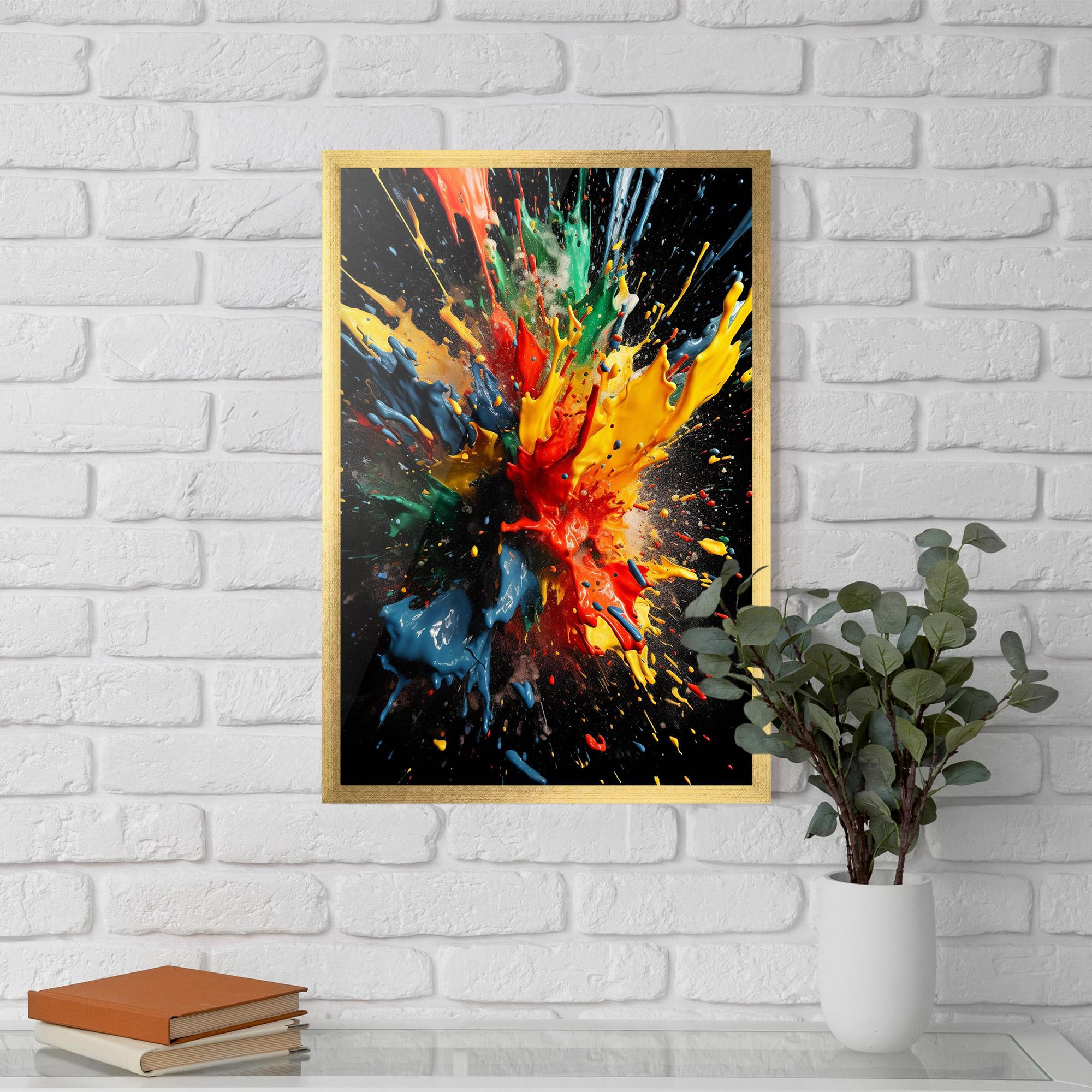 Poster Înrămat Floating Color Splash mockup 5