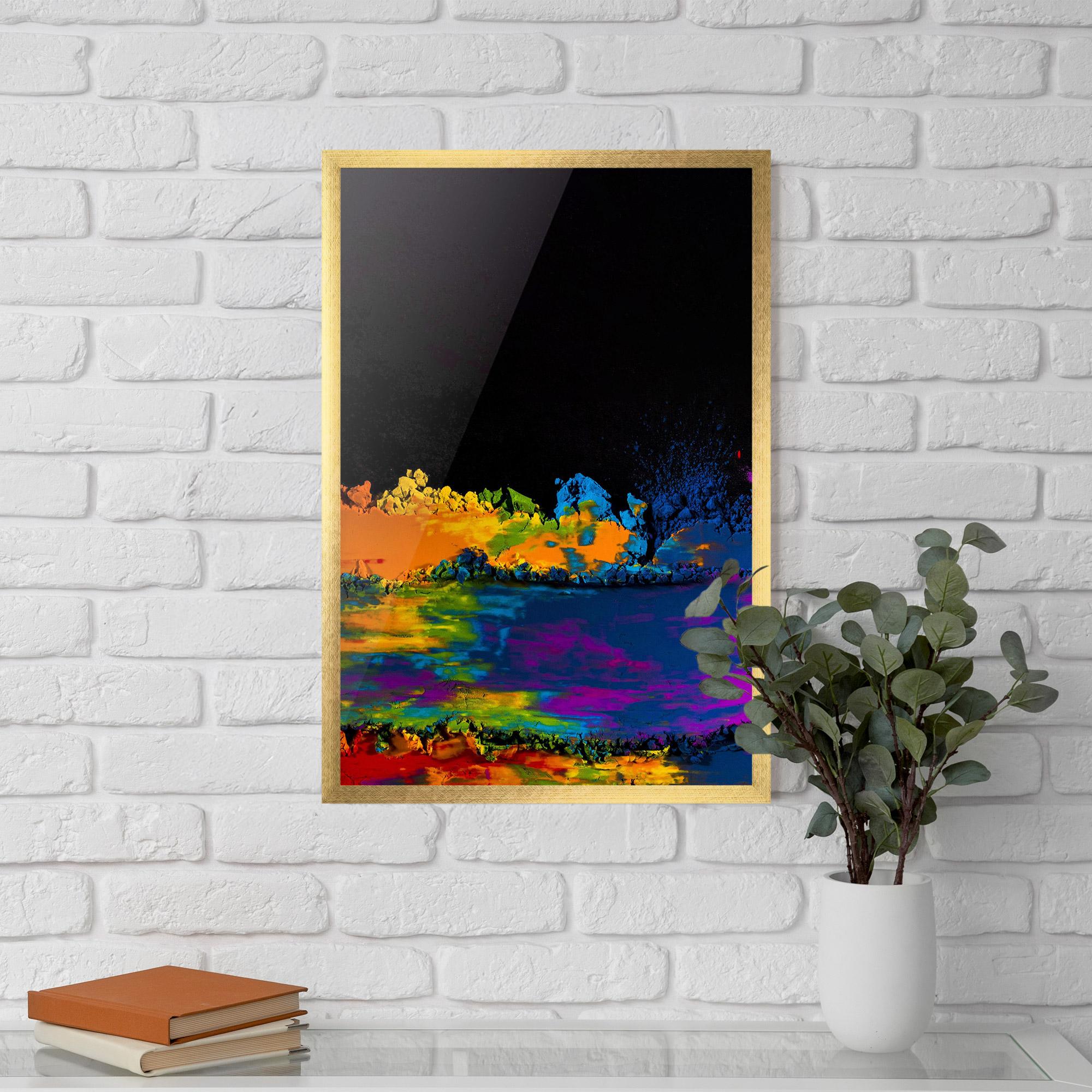 Poster Înrămat Mixed Holi Colors mockup 5